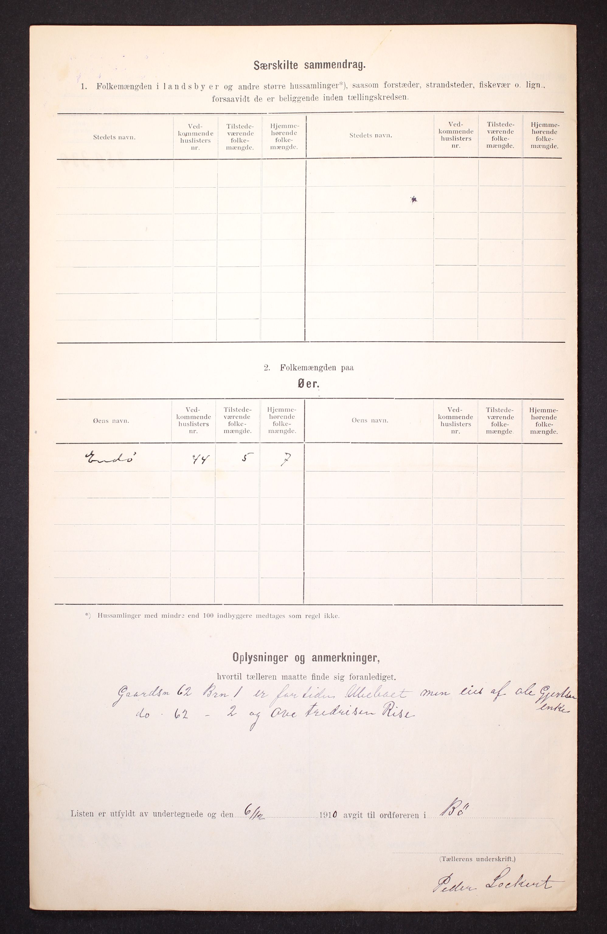 RA, 1910 census for Bø, 1910, p. 45