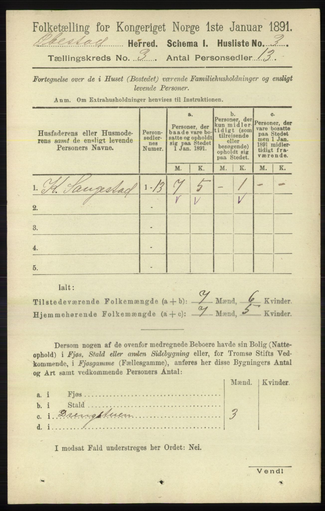 RA, 1891 census for 1917 Ibestad, 1891, p. 1549