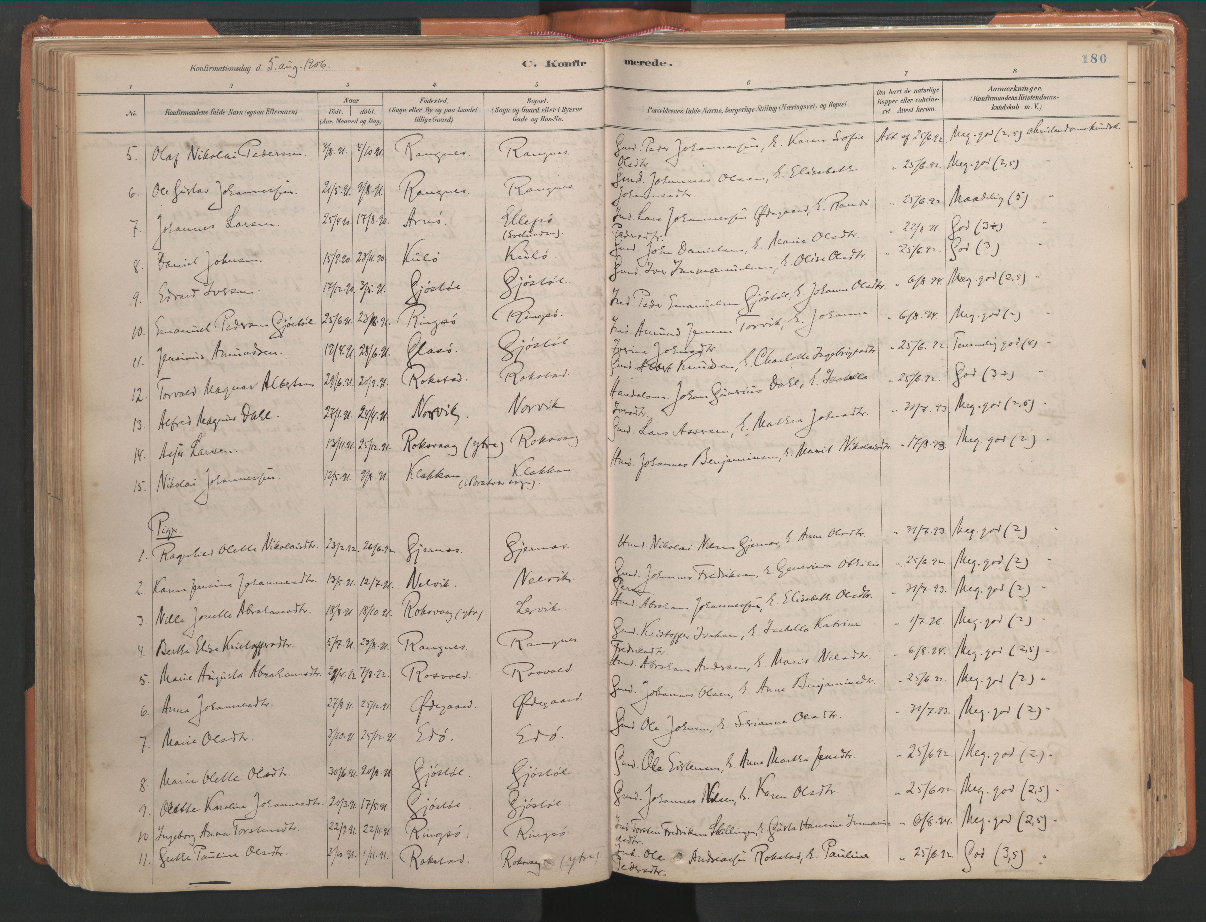 Ministerialprotokoller, klokkerbøker og fødselsregistre - Møre og Romsdal, AV/SAT-A-1454/581/L0941: Parish register (official) no. 581A09, 1880-1919, p. 180