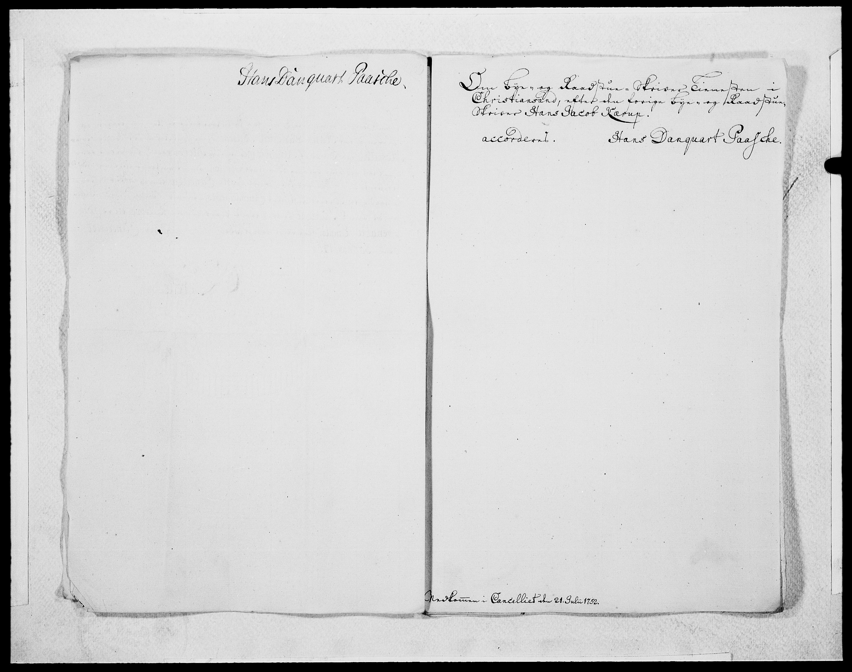 Danske Kanselli 1572-1799, AV/RA-EA-3023/F/Fc/Fcc/Fcca/L0162: Norske innlegg 1572-1799, 1752, p. 107