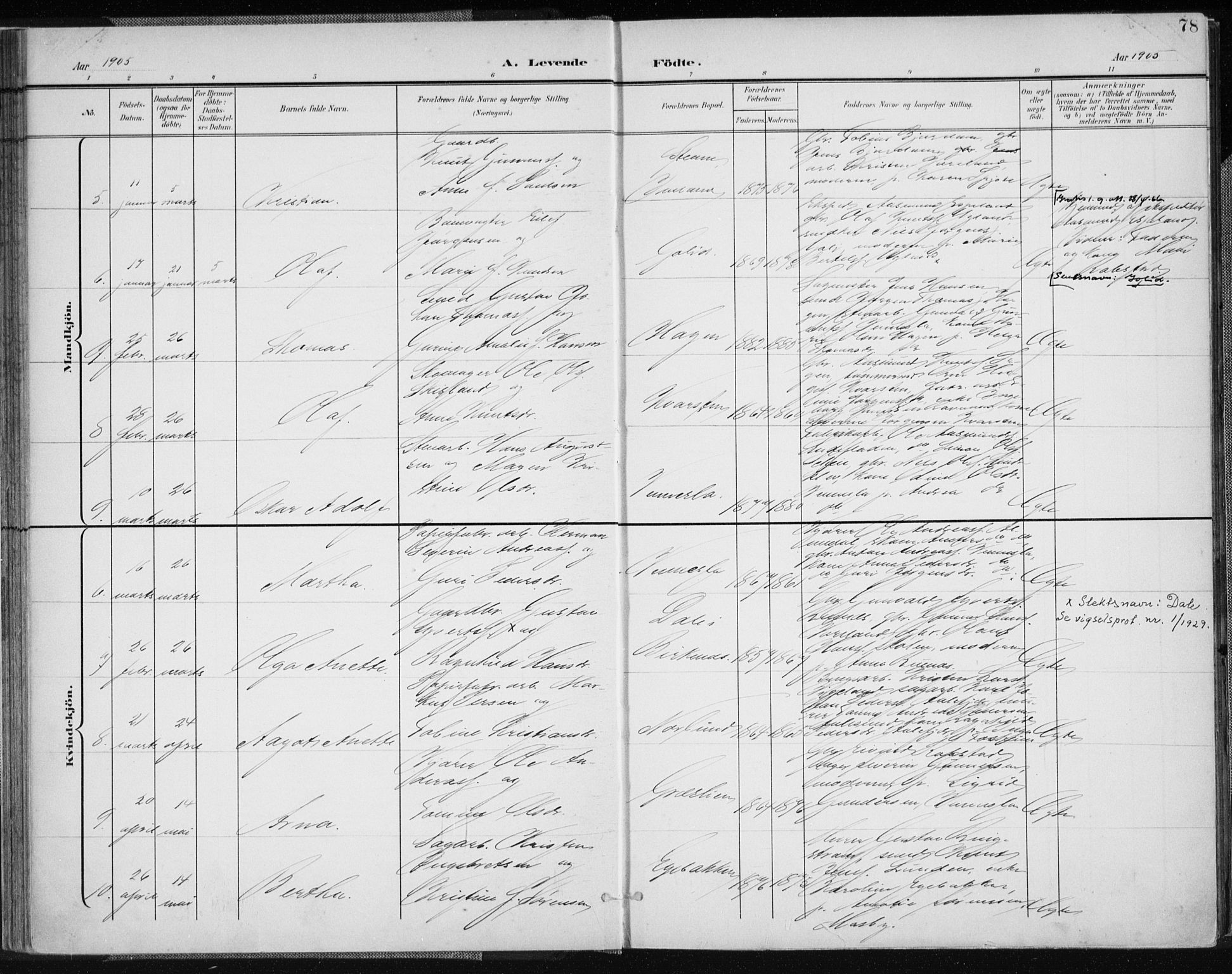 Vennesla sokneprestkontor, AV/SAK-1111-0045/Fa/Fab/L0005: Parish register (official) no. A 5, 1897-1909, p. 78