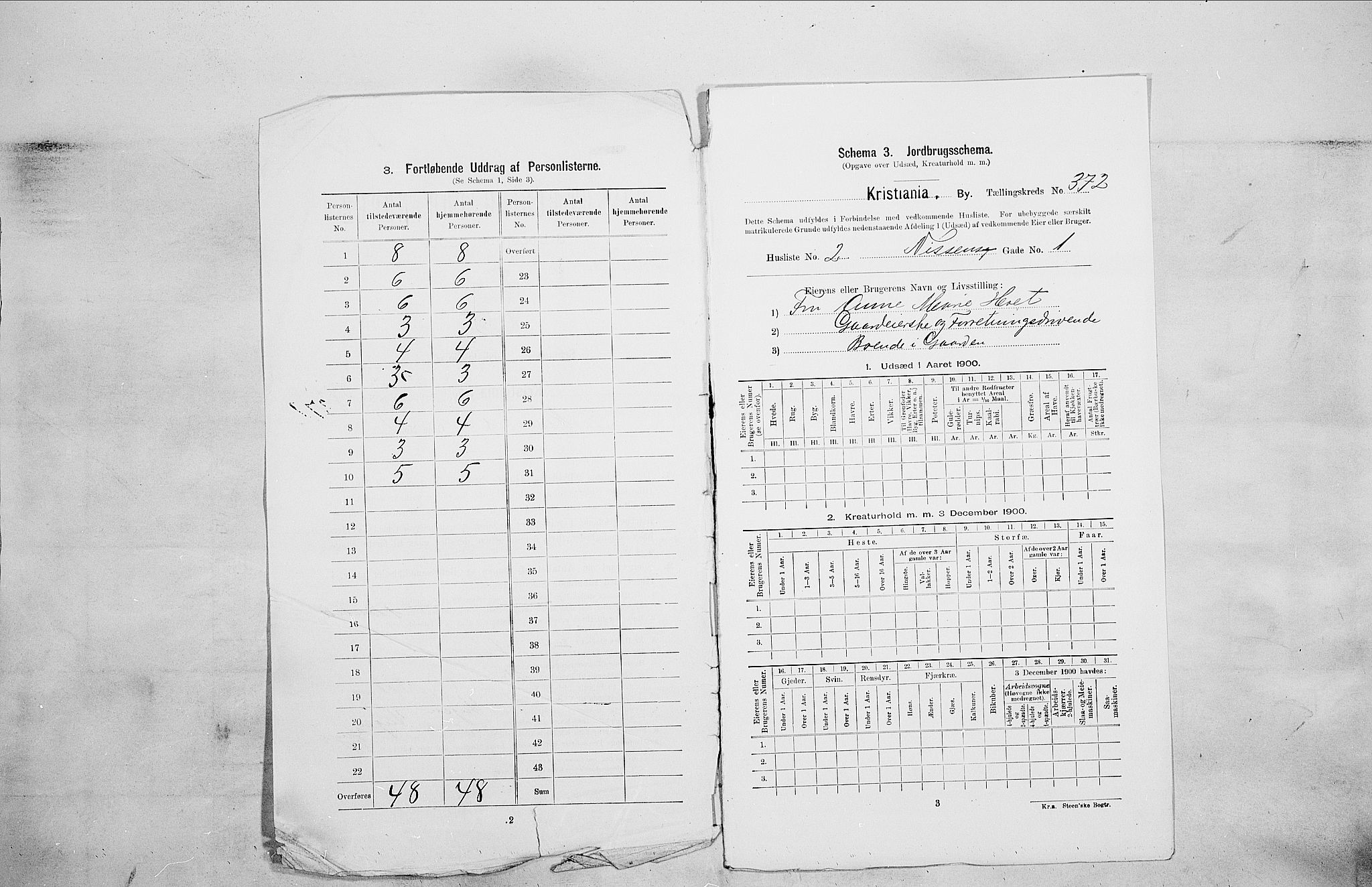 SAO, 1900 census for Kristiania, 1900, p. 64380