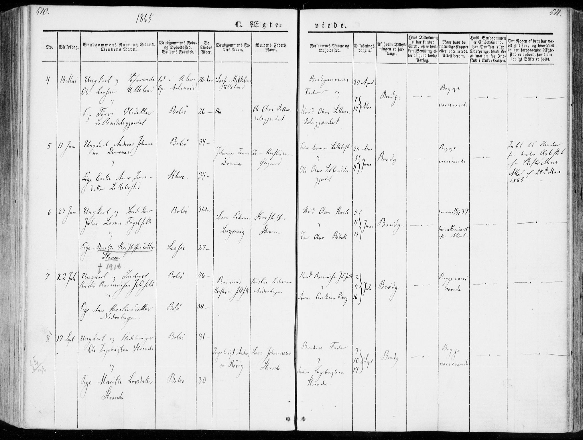 Ministerialprotokoller, klokkerbøker og fødselsregistre - Møre og Romsdal, AV/SAT-A-1454/555/L0653: Parish register (official) no. 555A04, 1843-1869, p. 510-511