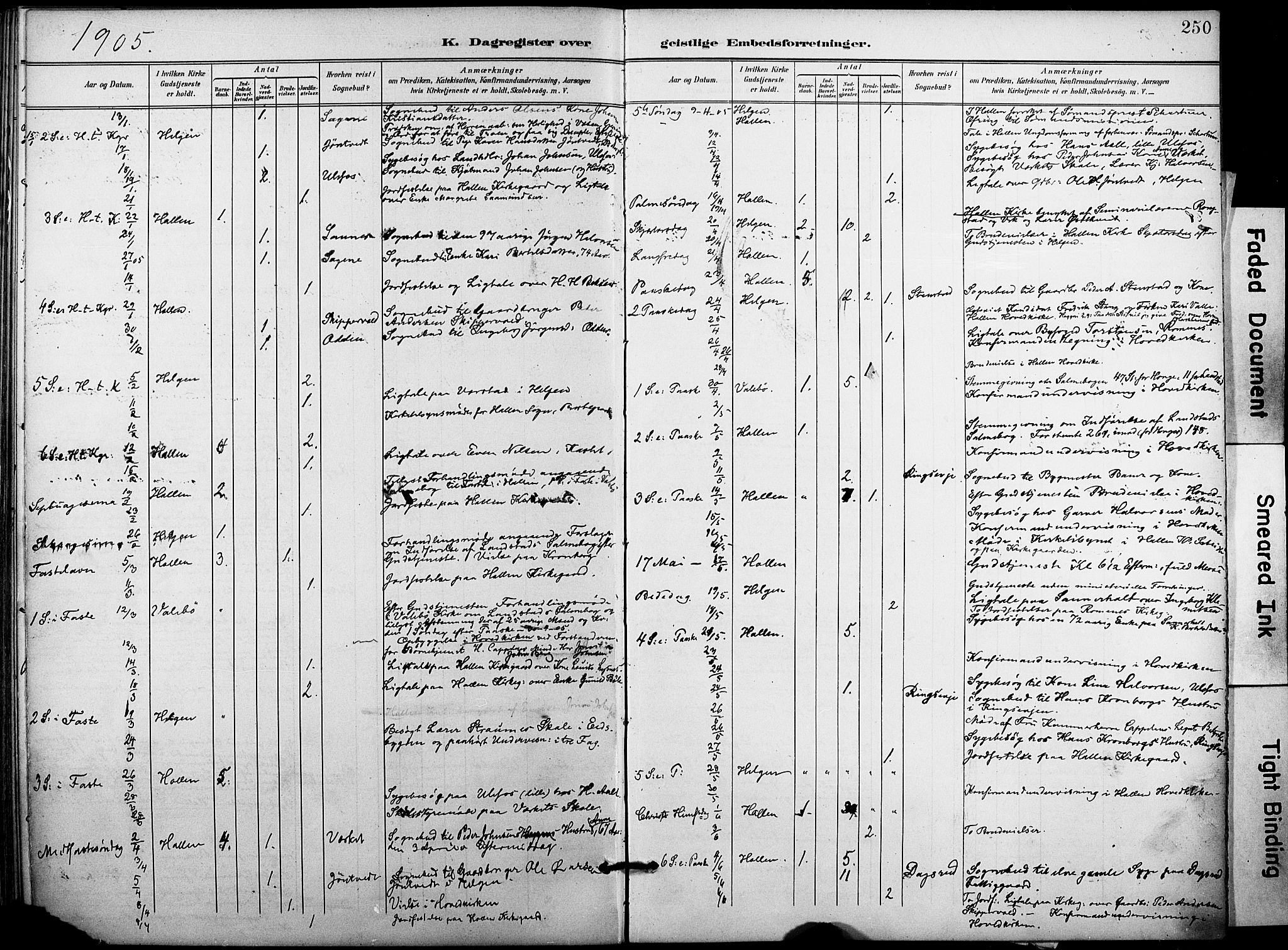 Holla kirkebøker, SAKO/A-272/F/Fa/L0010: Parish register (official) no. 10, 1897-1907, p. 250