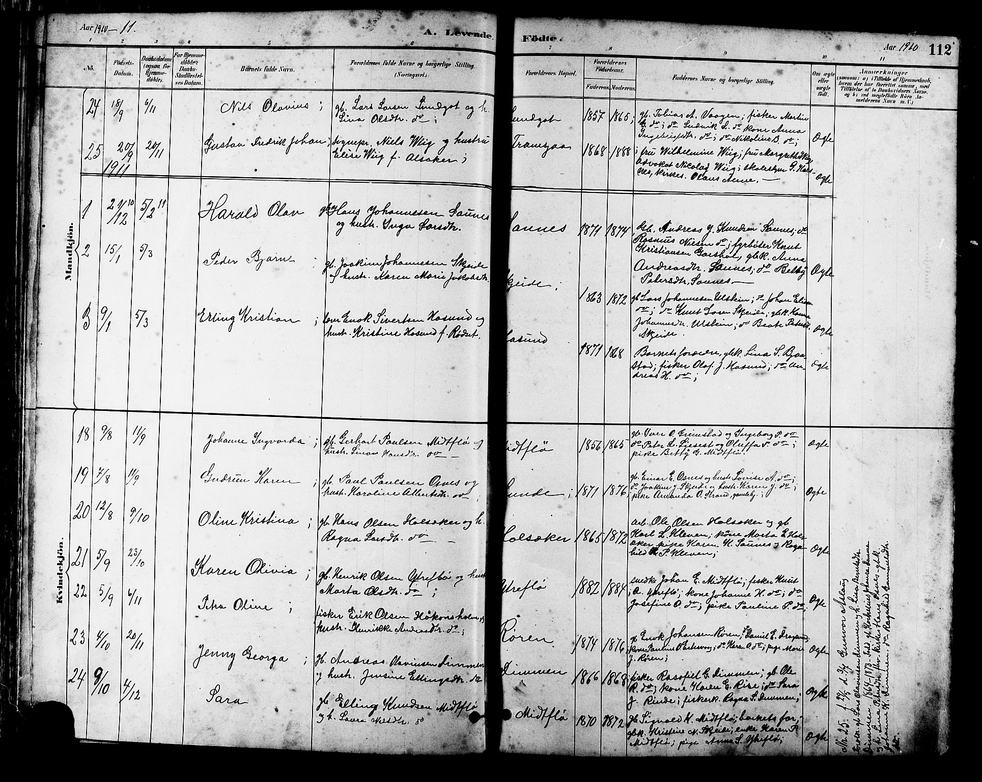 Ministerialprotokoller, klokkerbøker og fødselsregistre - Møre og Romsdal, AV/SAT-A-1454/509/L0112: Parish register (copy) no. 509C02, 1883-1922, p. 112