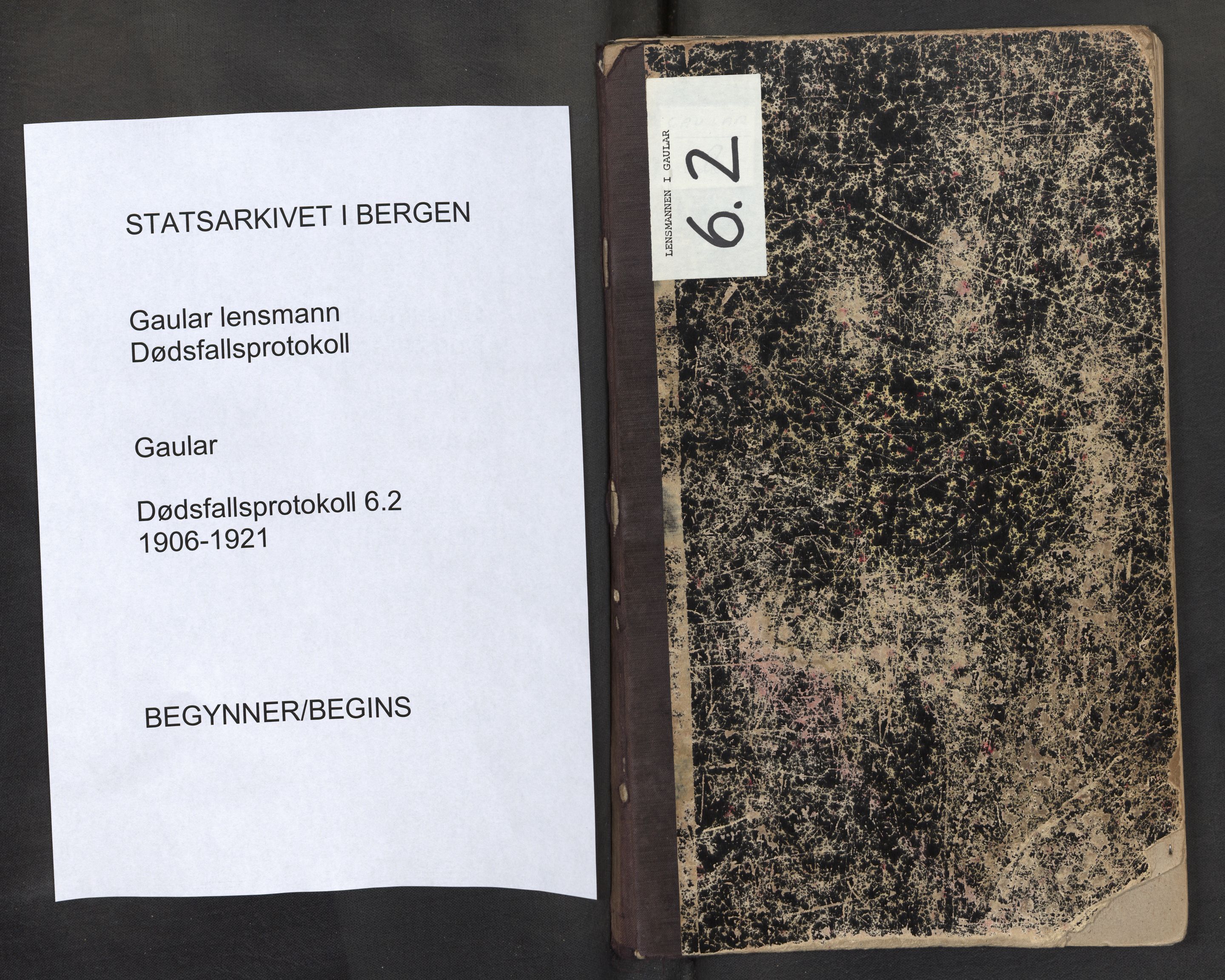 Lensmannen i Gaular, AV/SAB-A-27601/0006/L0002: Dødsfallprotokoll, 1906-1921