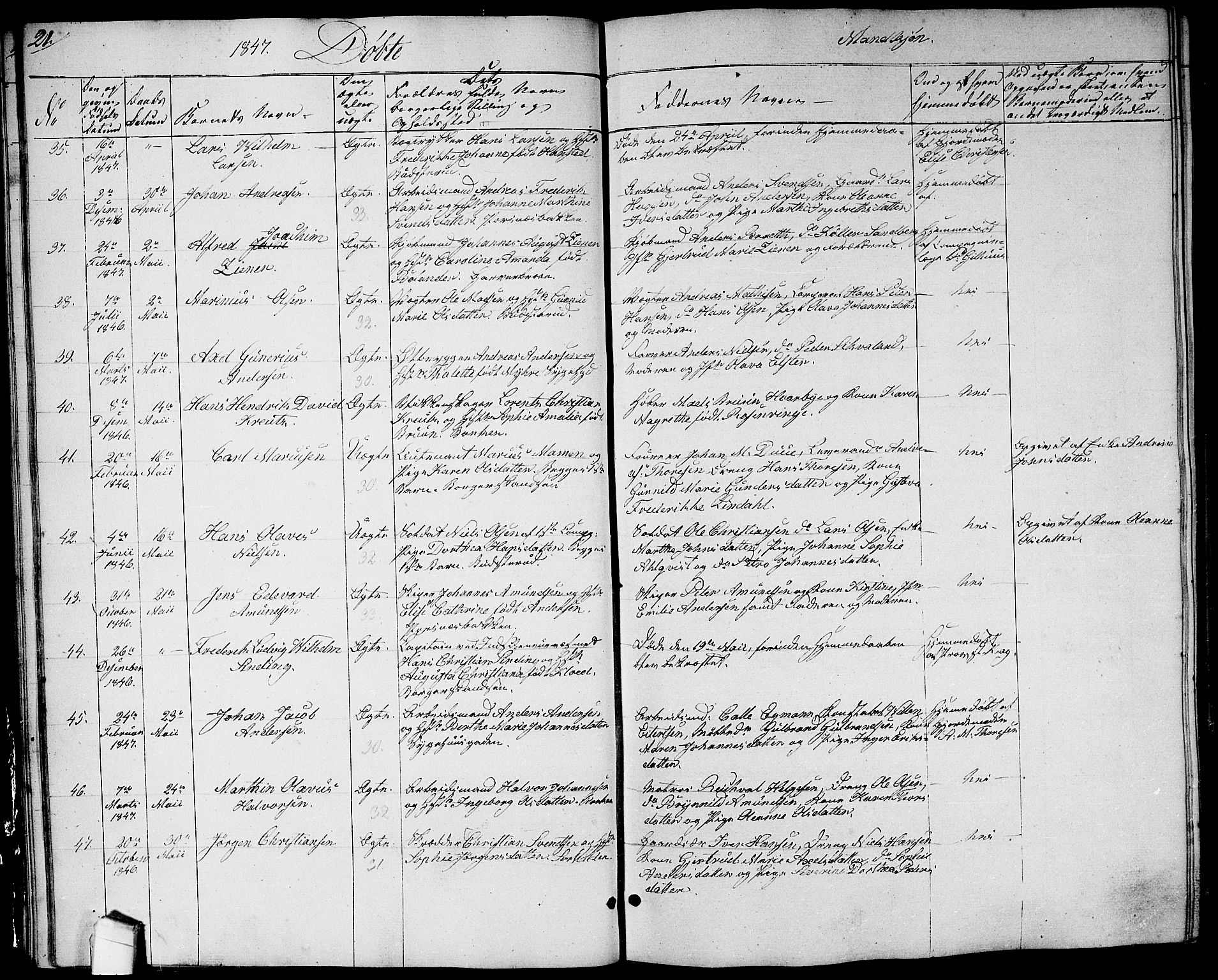 Halden prestekontor Kirkebøker, SAO/A-10909/G/Ga/L0004: Parish register (copy) no. 4, 1845-1854, p. 21