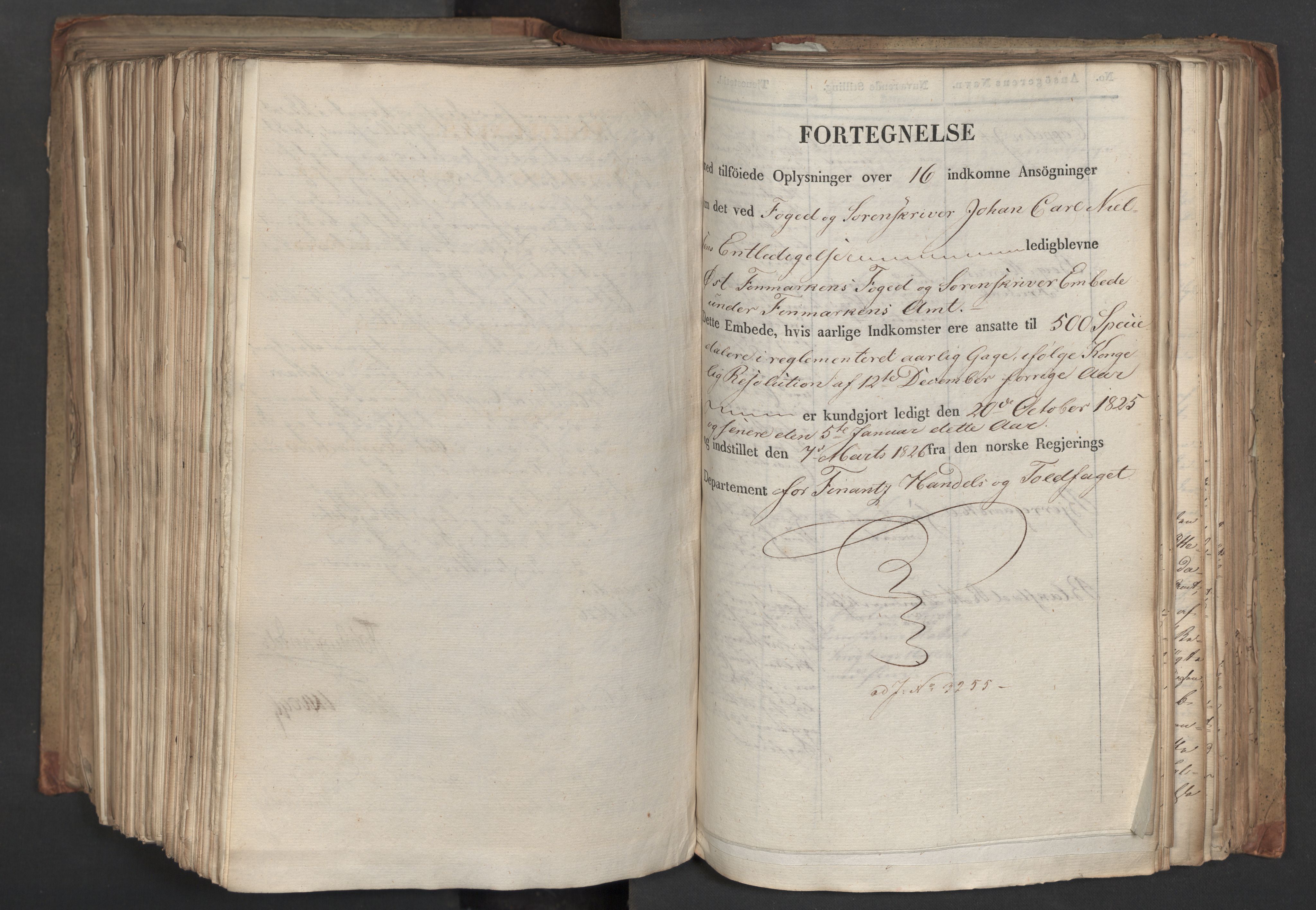 Statsrådsavdelingen i Stockholm, RA/S-1003/D/Da/L0045: Regjeringsinnstillinger nr. 3067-3307, 1826, p. 518