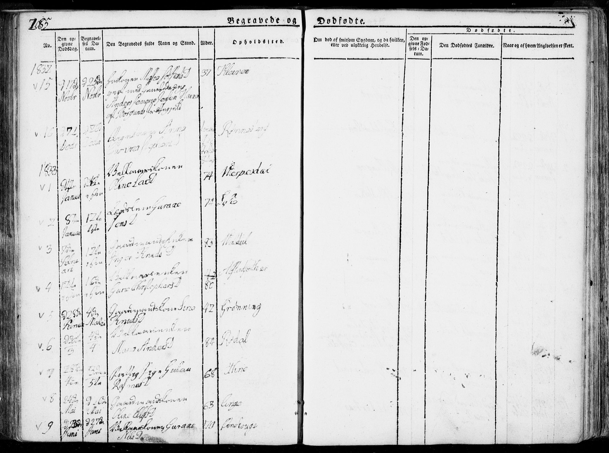 Ministerialprotokoller, klokkerbøker og fødselsregistre - Møre og Romsdal, SAT/A-1454/519/L0248: Parish register (official) no. 519A07, 1829-1860, p. 285