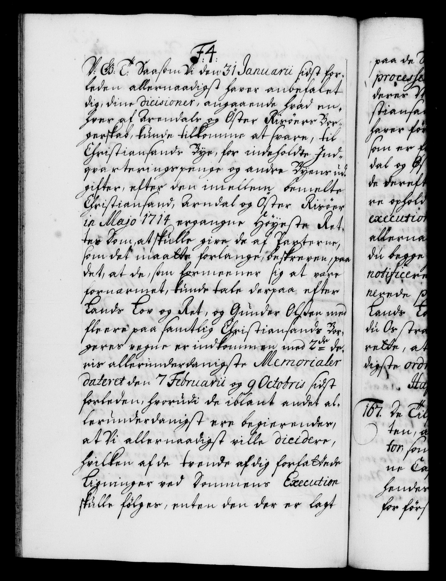 Danske Kanselli 1572-1799, AV/RA-EA-3023/F/Fc/Fca/Fcab/L0020: Norske tegnelser, 1715-1718, p. 327b