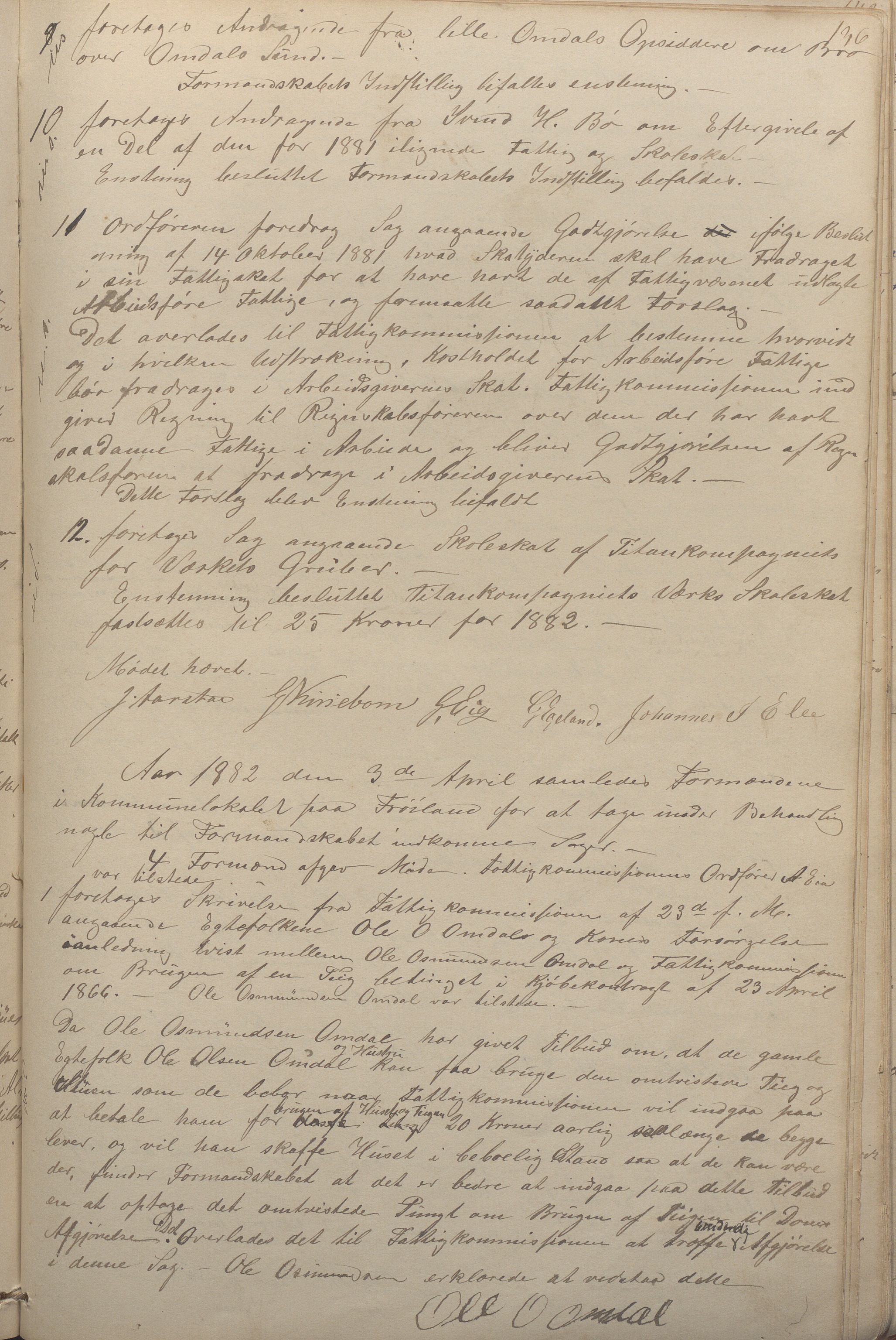 Sokndal kommune - Formannskapet/Sentraladministrasjonen, IKAR/K-101099/A/L0001: Forhandlingsprotokoll, 1863-1886, p. 136a