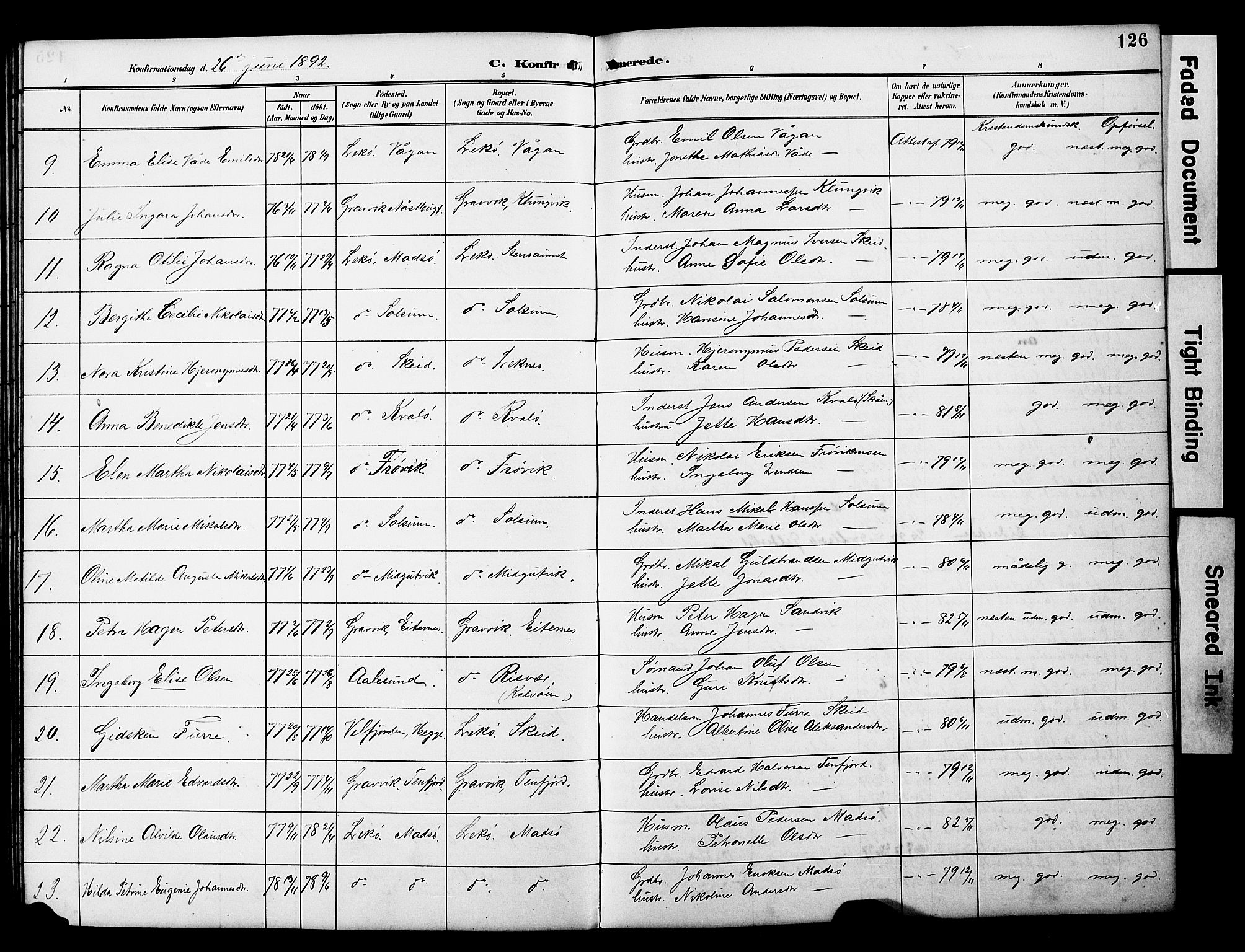 Ministerialprotokoller, klokkerbøker og fødselsregistre - Nord-Trøndelag, SAT/A-1458/788/L0701: Parish register (copy) no. 788C01, 1888-1913, p. 126