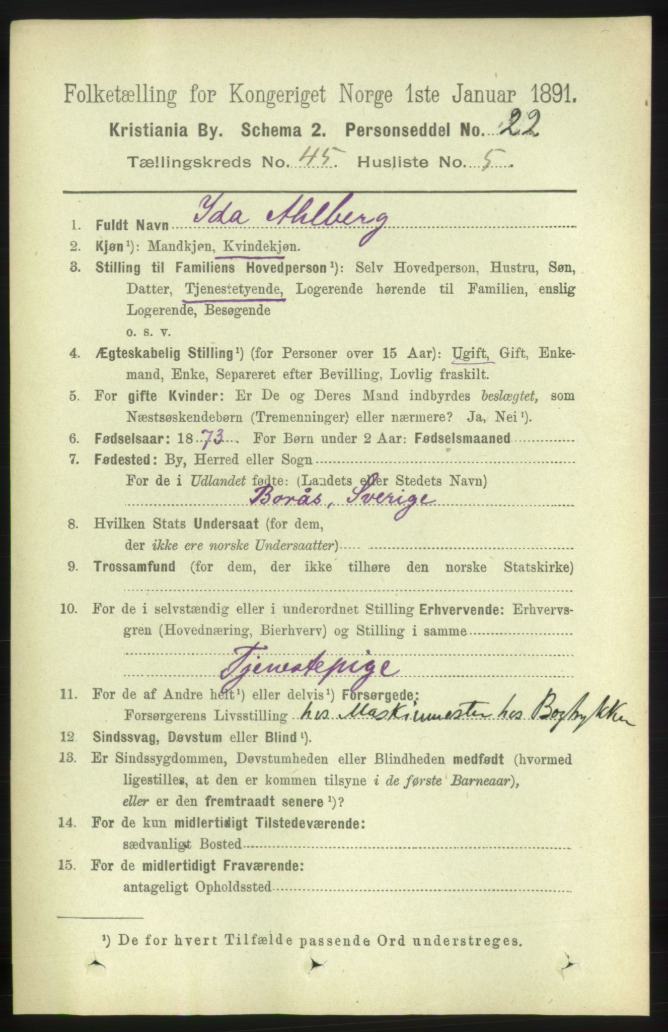 RA, 1891 census for 0301 Kristiania, 1891, p. 27738