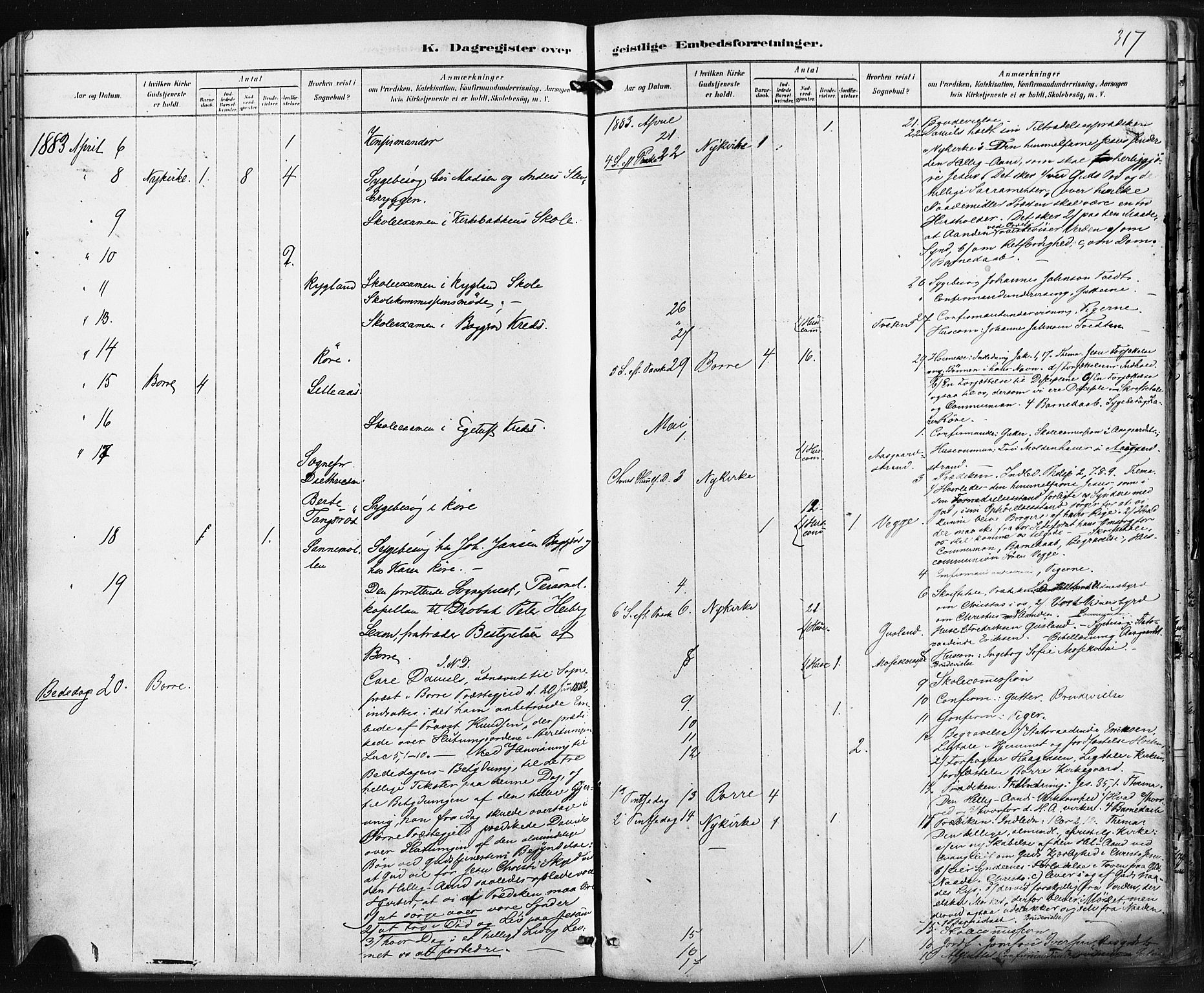 Borre kirkebøker, AV/SAKO-A-338/F/Fa/L0009: Parish register (official) no. I 9, 1878-1896, p. 317