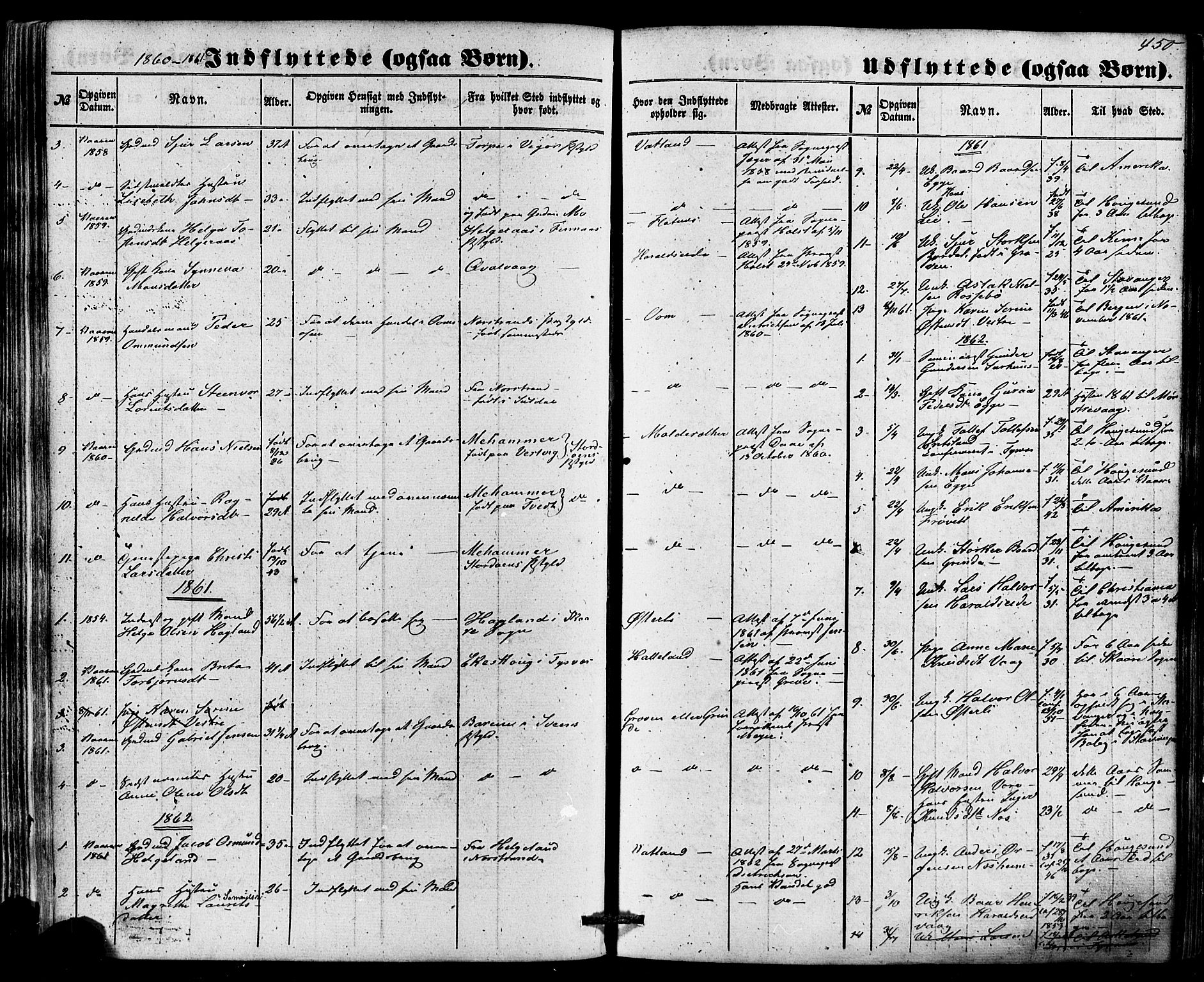 Skjold sokneprestkontor, AV/SAST-A-101847/H/Ha/Haa/L0008: Parish register (official) no. A 8, 1856-1882, p. 450