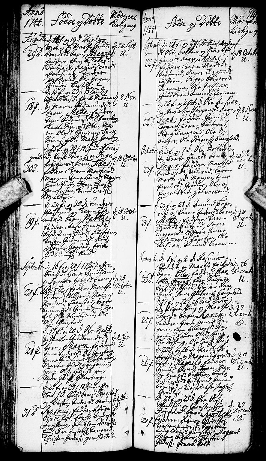 Aurskog prestekontor Kirkebøker, SAO/A-10304a/F/Fa/L0002: Parish register (official) no. I 2, 1735-1766, p. 119