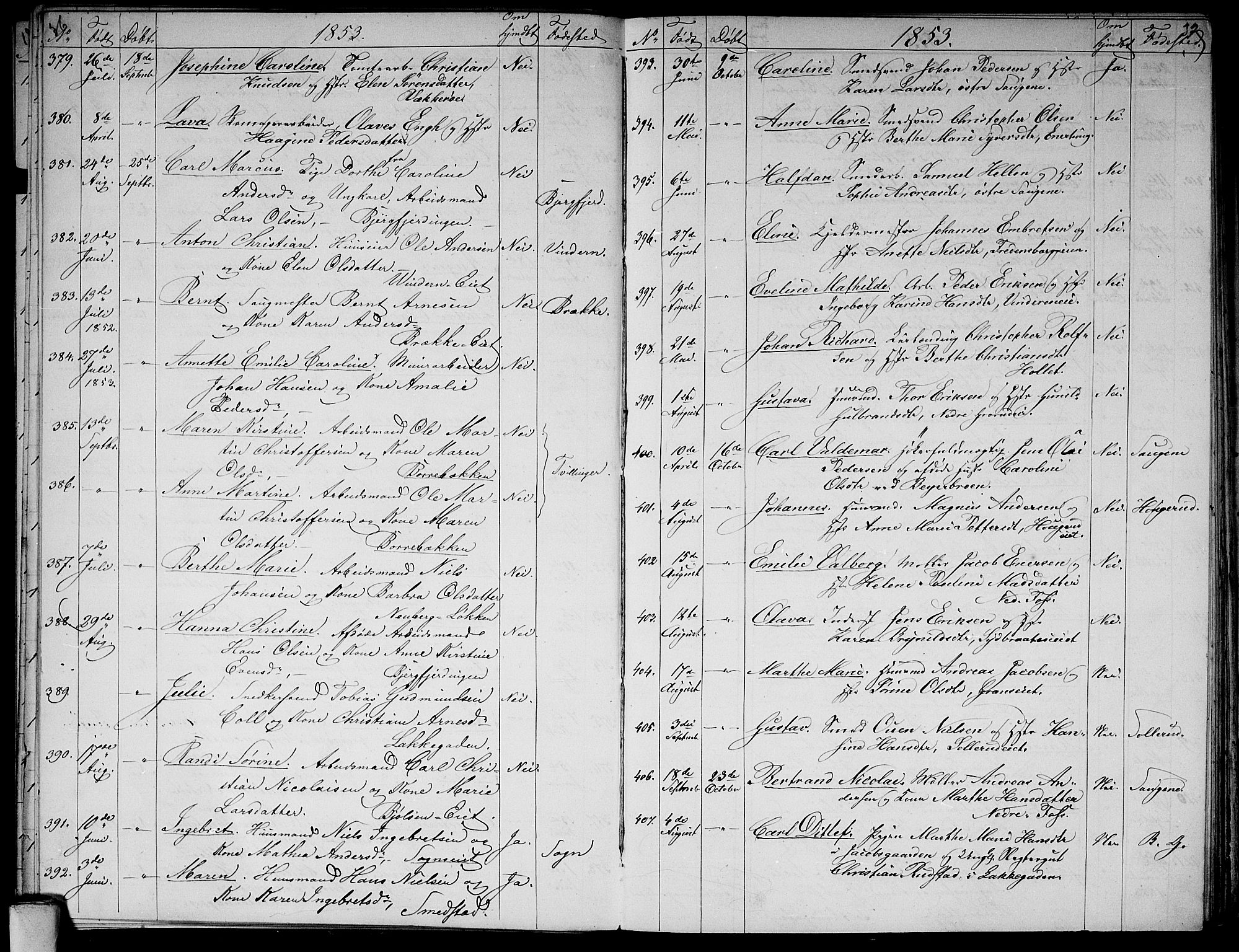 Aker prestekontor kirkebøker, AV/SAO-A-10861/G/L0010: Parish register (copy) no. 10, 1852-1859, p. 36-37