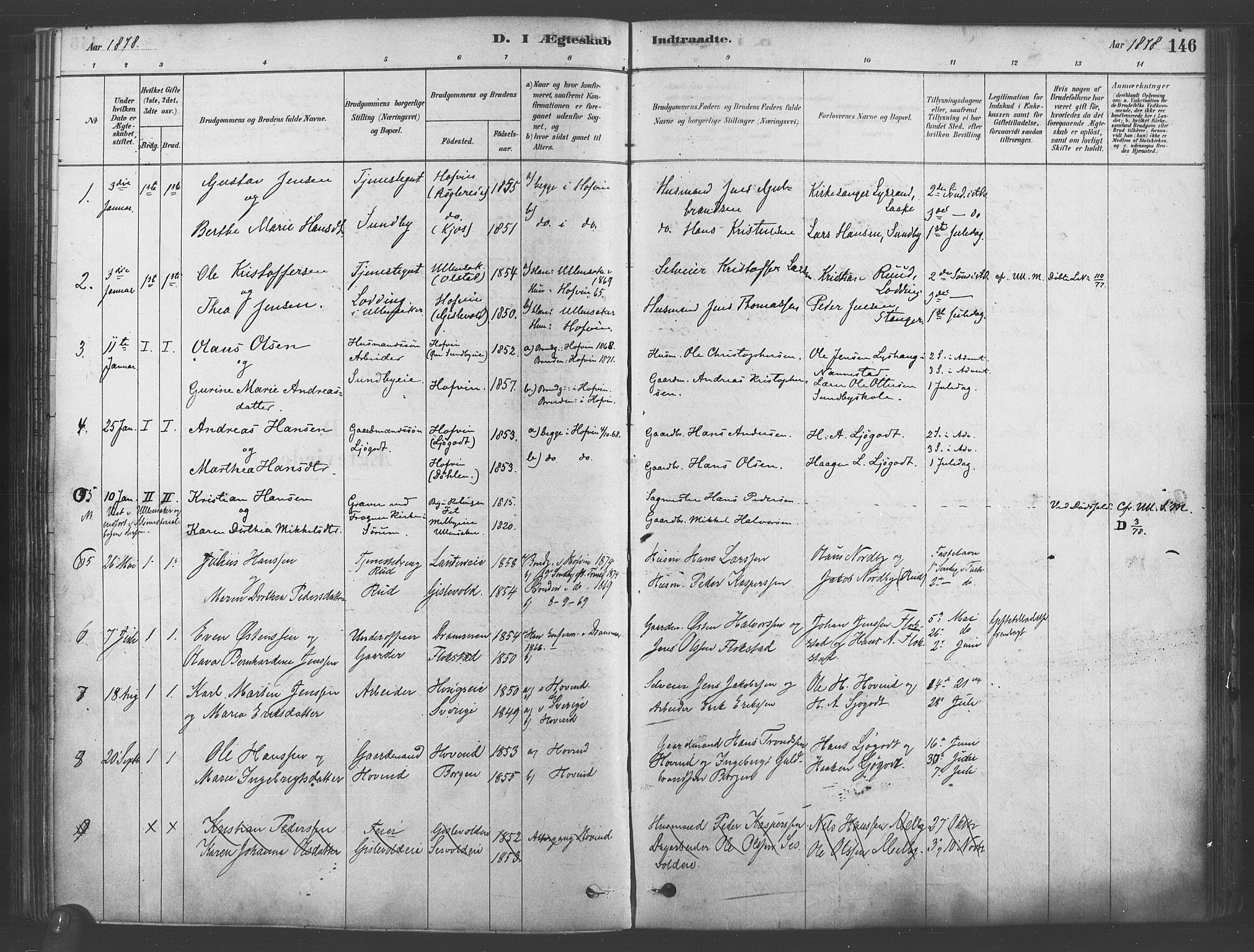 Ullensaker prestekontor Kirkebøker, SAO/A-10236a/F/Fb/L0001: Parish register (official) no. II 1, 1878-1893, p. 146