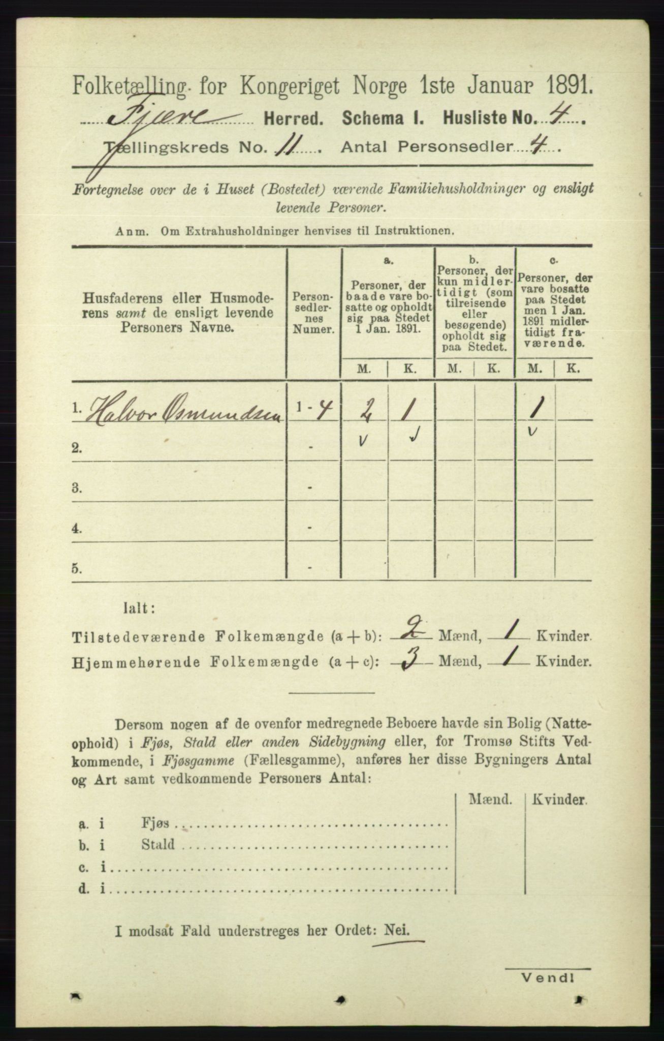 RA, 1891 census for 0923 Fjære, 1891, p. 5463