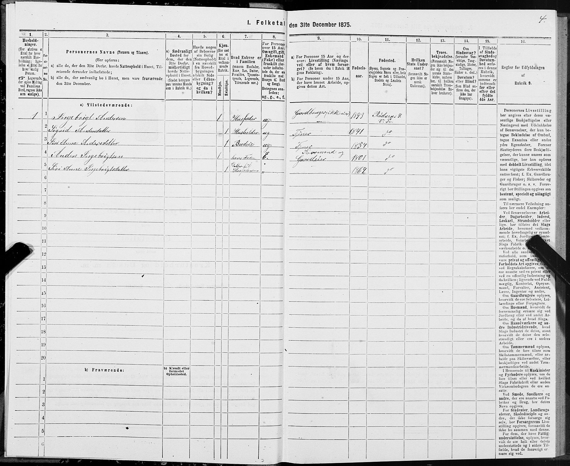 SAT, 1875 census for 1541P Veøy, 1875, p. 3004