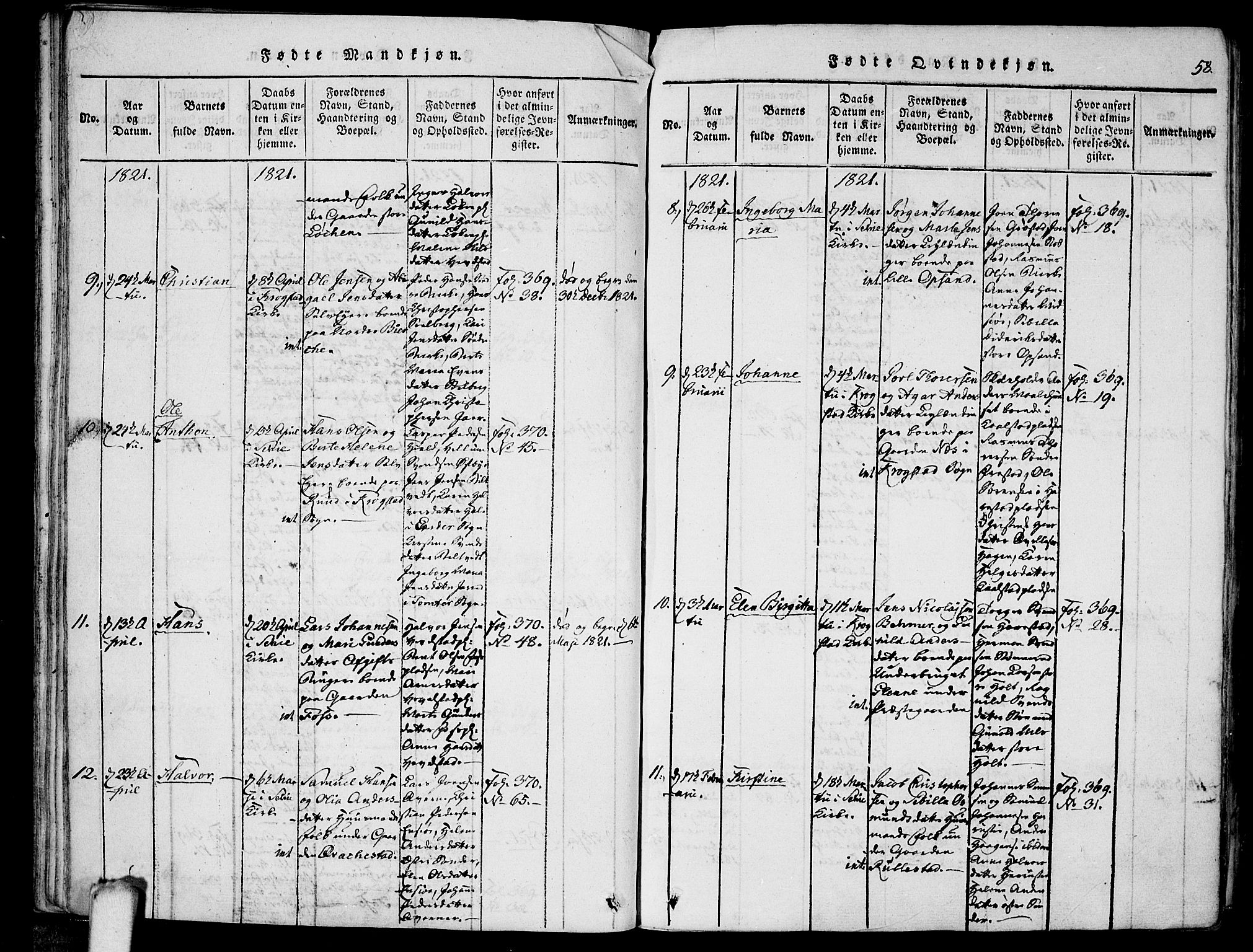 Kråkstad prestekontor Kirkebøker, AV/SAO-A-10125a/F/Fa/L0003: Parish register (official) no. I 3, 1813-1824, p. 58