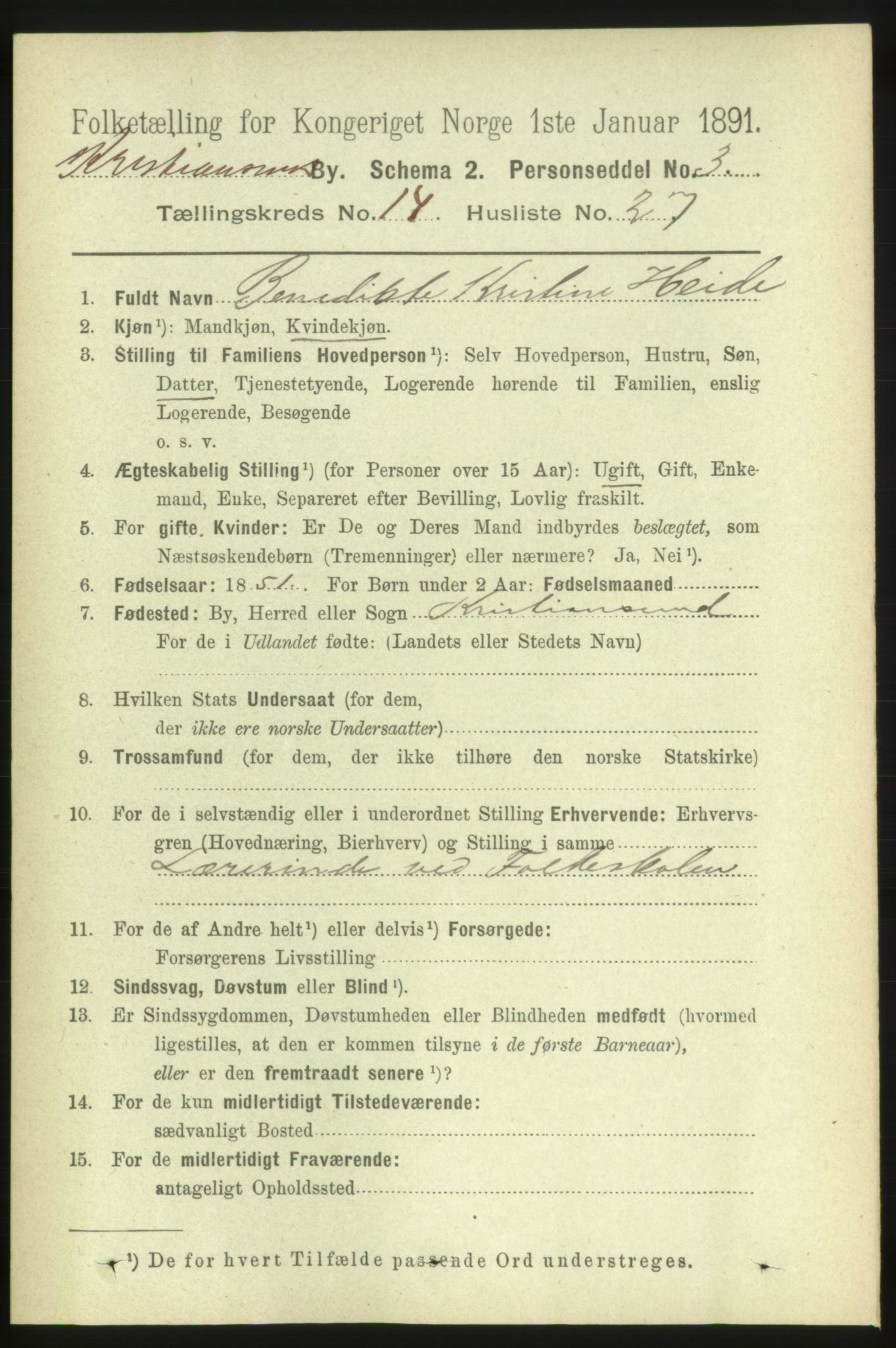 RA, 1891 census for 1503 Kristiansund, 1891, p. 10540