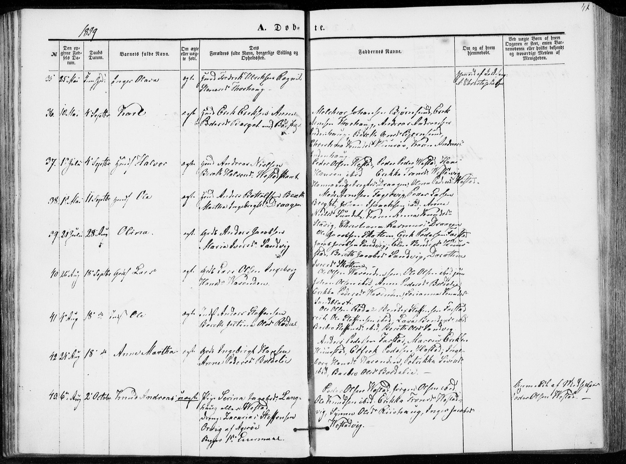 Ministerialprotokoller, klokkerbøker og fødselsregistre - Møre og Romsdal, AV/SAT-A-1454/566/L0767: Parish register (official) no. 566A06, 1852-1868, p. 42