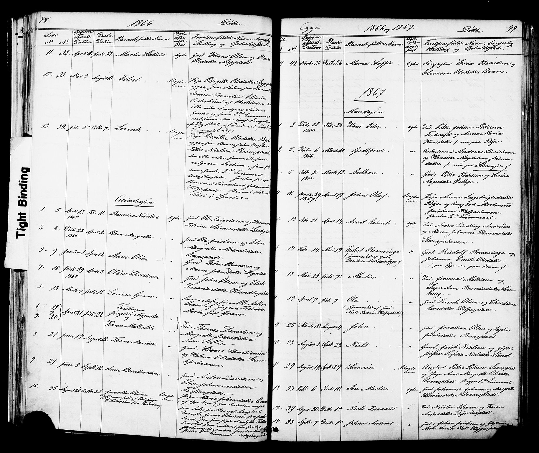 Ministerialprotokoller, klokkerbøker og fødselsregistre - Nord-Trøndelag, SAT/A-1458/739/L0367: Parish register (official) no. 739A01 /3, 1838-1868, p. 98-99