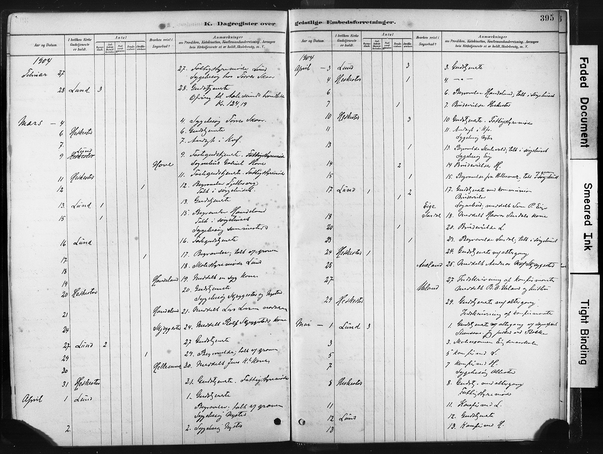 Lund sokneprestkontor, AV/SAST-A-101809/S06/L0011: Parish register (official) no. A 10, 1877-1904, p. 395