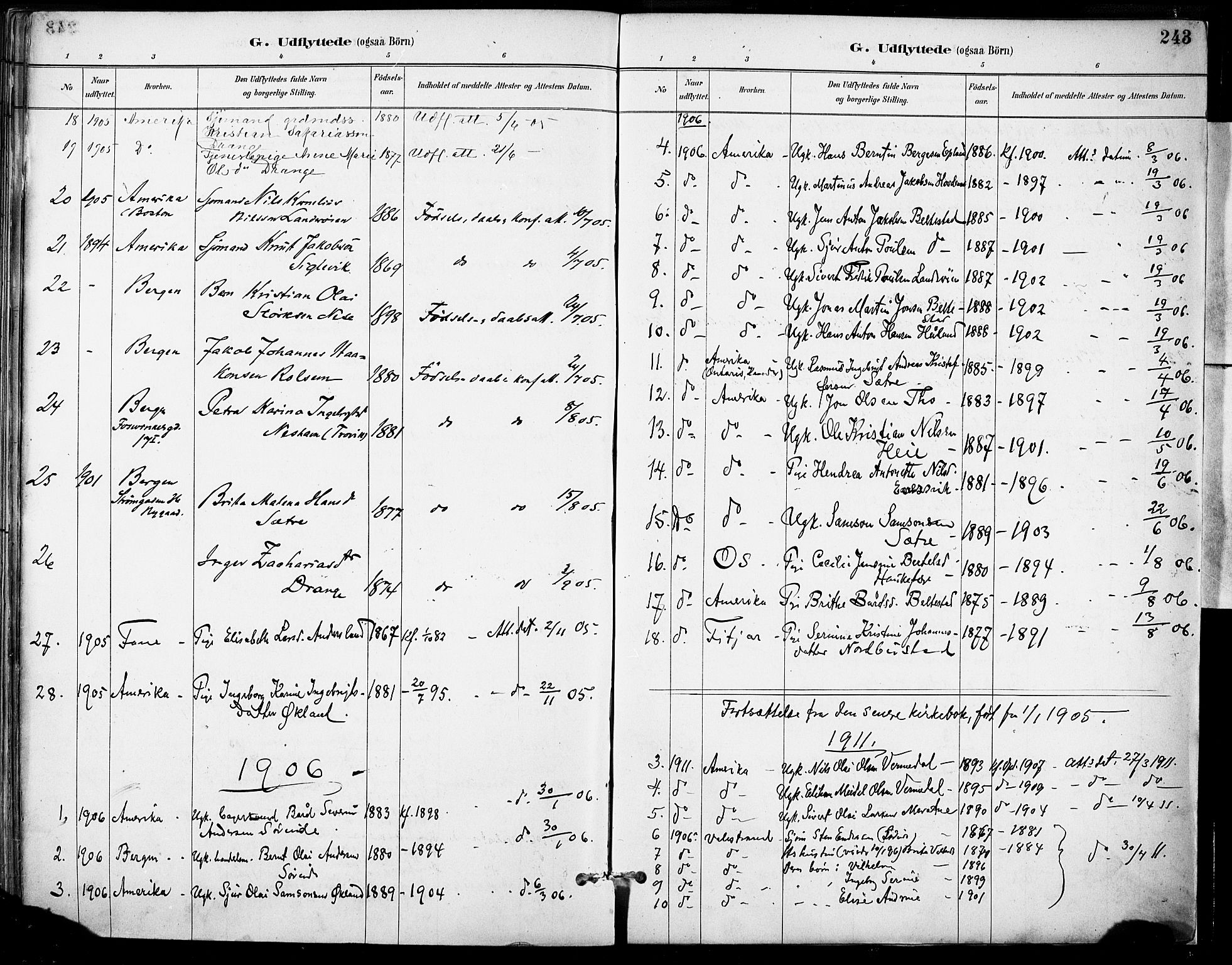 Tysnes sokneprestembete, AV/SAB-A-78601/H/Haa: Parish register (official) no. D 1, 1887-1904, p. 243