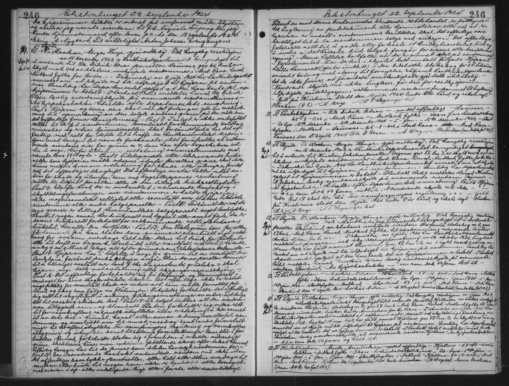 Rana sorenskriveri , AV/SAT-A-1108/1/2/2C/L0018: Mortgage book no. 18, 1923-1928, p. 246, Deed date: 22.09.1924
