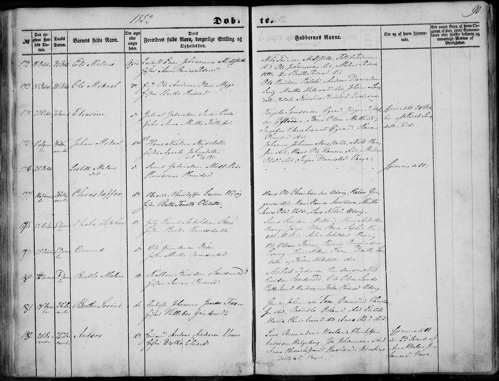 Avaldsnes sokneprestkontor, SAST/A -101851/H/Ha/Haa/L0008: Parish register (official) no. A 8, 1847-1857, p. 90