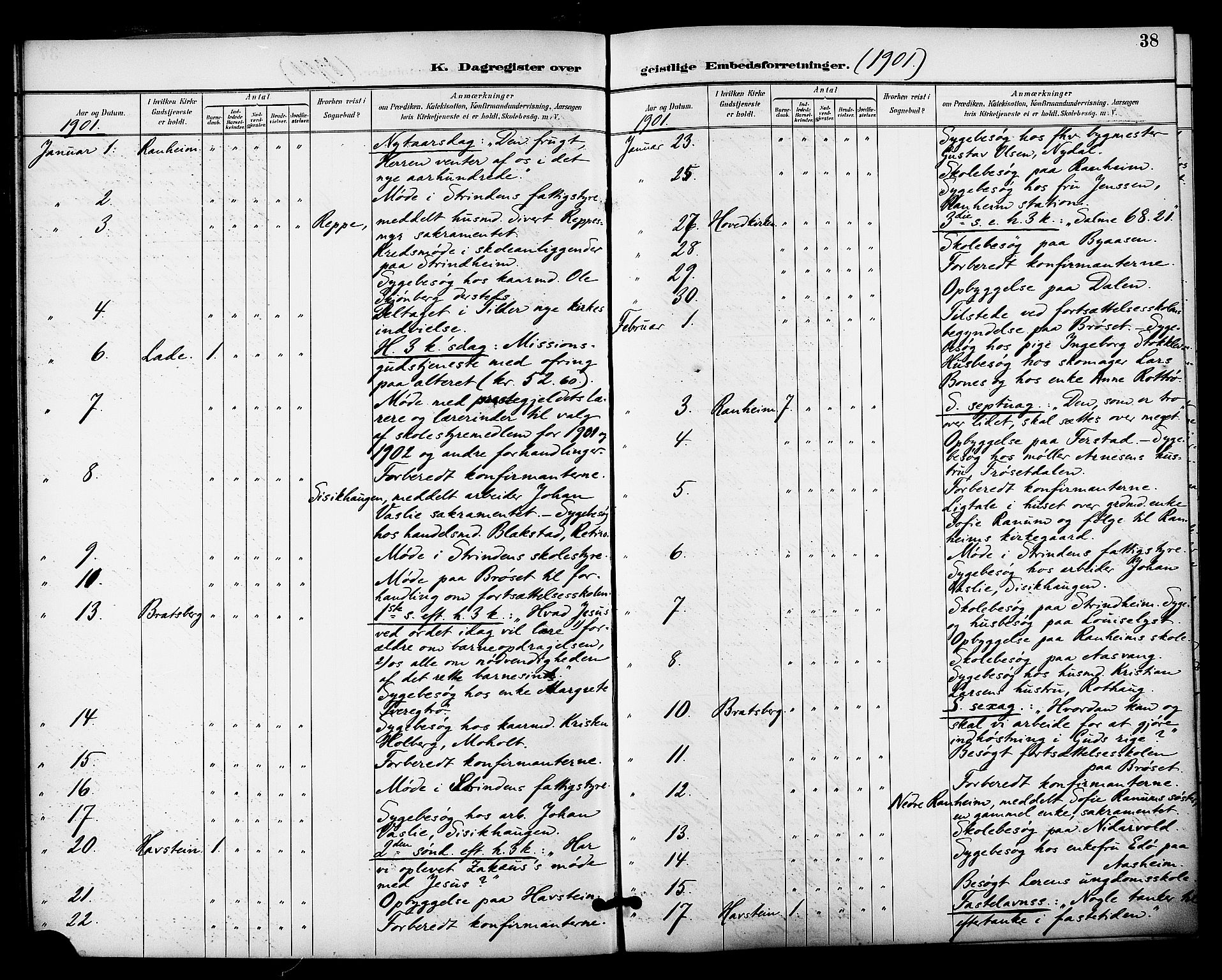 Ministerialprotokoller, klokkerbøker og fødselsregistre - Sør-Trøndelag, SAT/A-1456/606/L0304: Curate's parish register no. 606B03, 1895-1917, p. 38