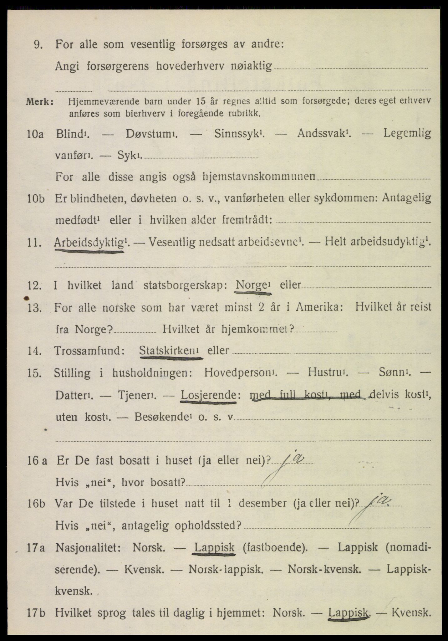 SAT, 1920 census for Vefsn, 1920, p. 4250