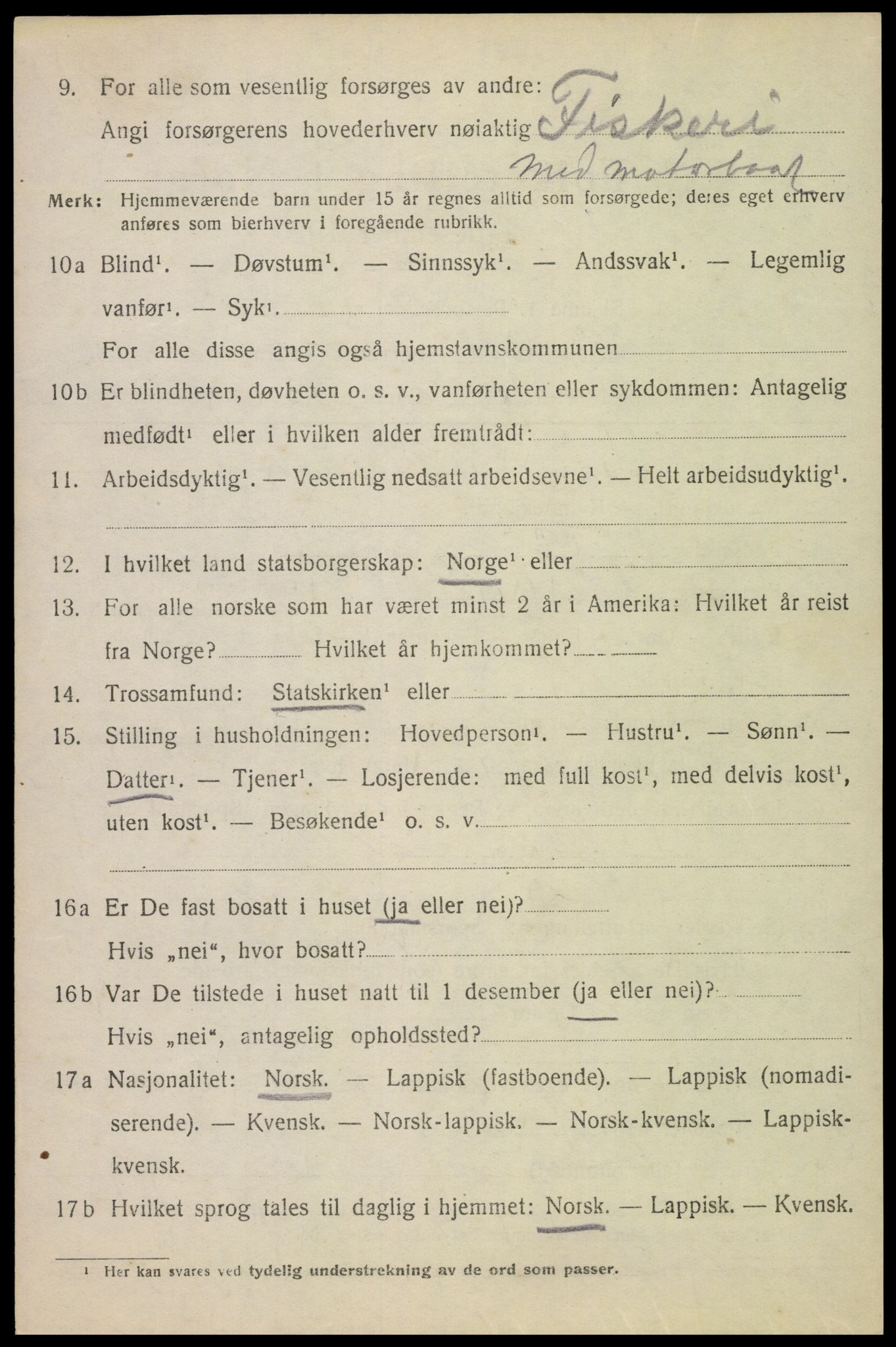 SAT, 1920 census for Hadsel, 1920, p. 20507