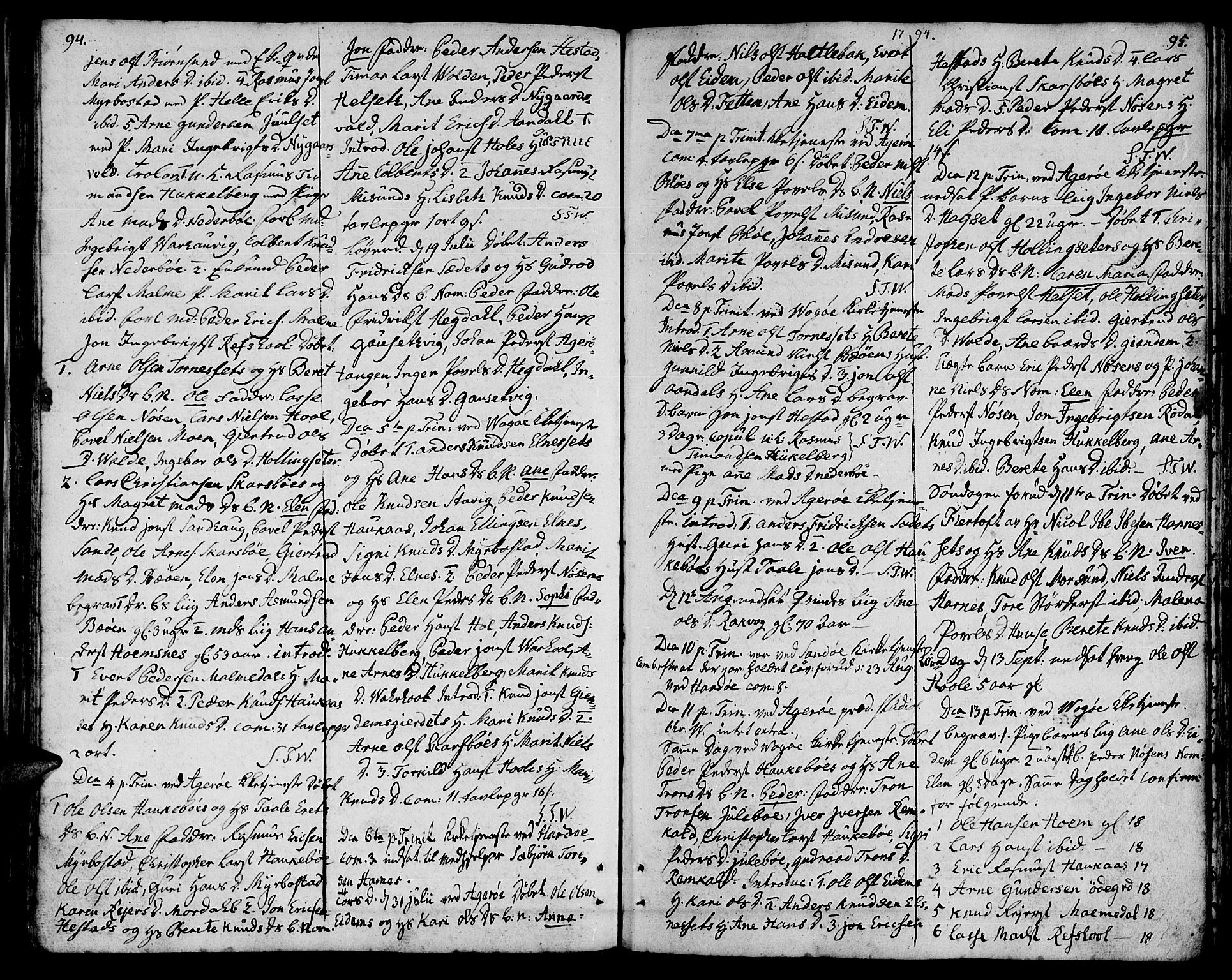 Ministerialprotokoller, klokkerbøker og fødselsregistre - Møre og Romsdal, AV/SAT-A-1454/560/L0717: Parish register (official) no. 560A01, 1785-1808, p. 94-95