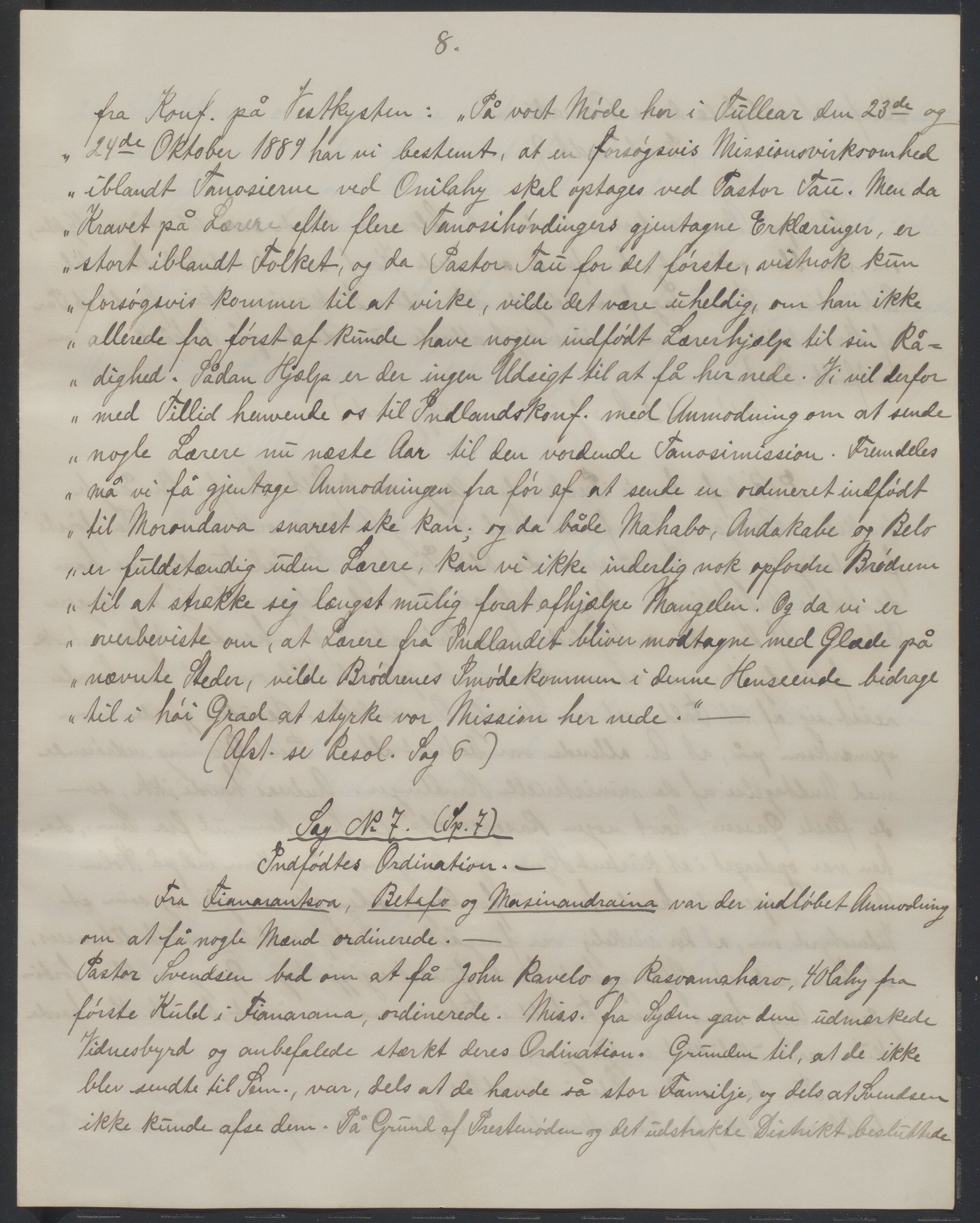 Det Norske Misjonsselskap - hovedadministrasjonen, VID/MA-A-1045/D/Da/Daa/L0038/0001: Konferansereferat og årsberetninger / Konferansereferat fra Madagaskar Innland., 1890