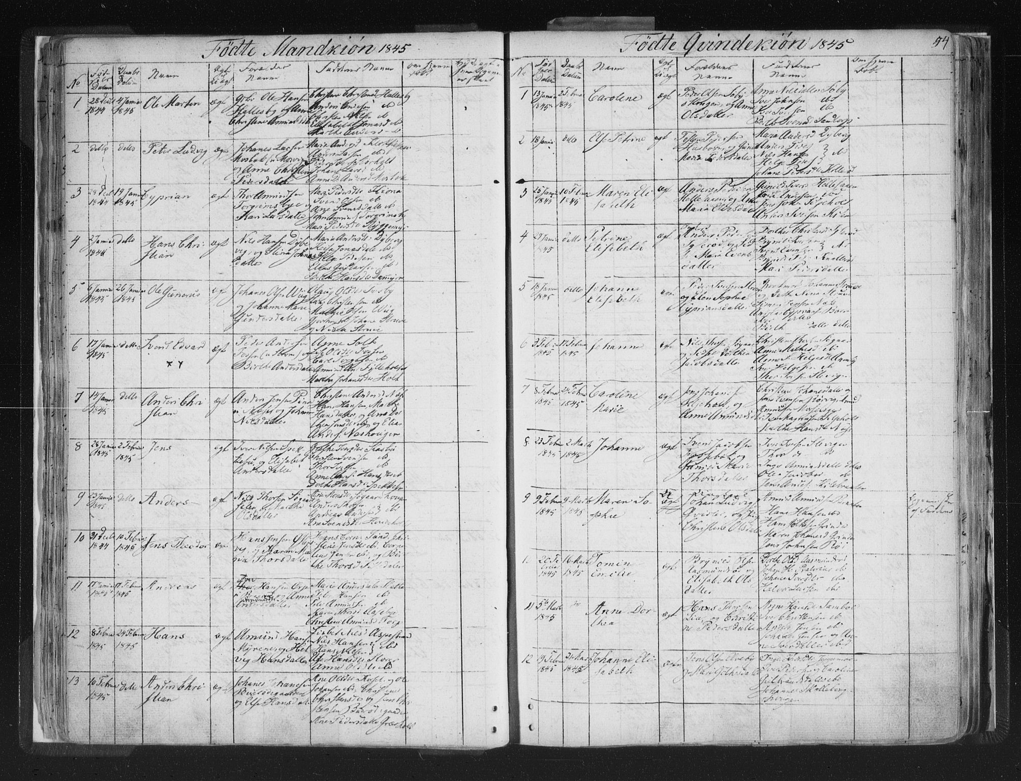 Aremark prestekontor Kirkebøker, AV/SAO-A-10899/F/Fc/L0002: Parish register (official) no. III 2, 1834-1849, p. 54