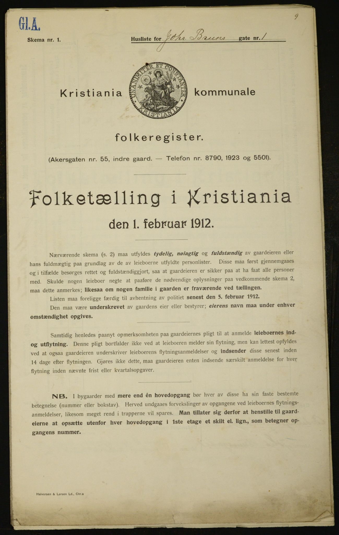 OBA, Municipal Census 1912 for Kristiania, 1912, p. 47323