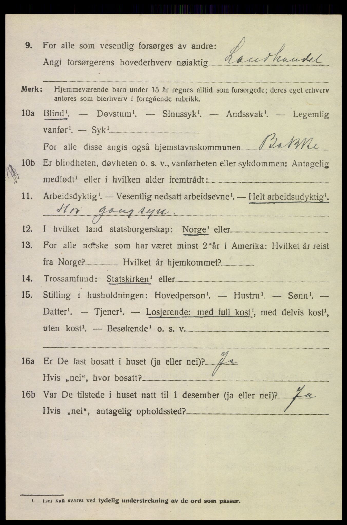 SAK, 1920 census for Bakke, 1920, p. 1813