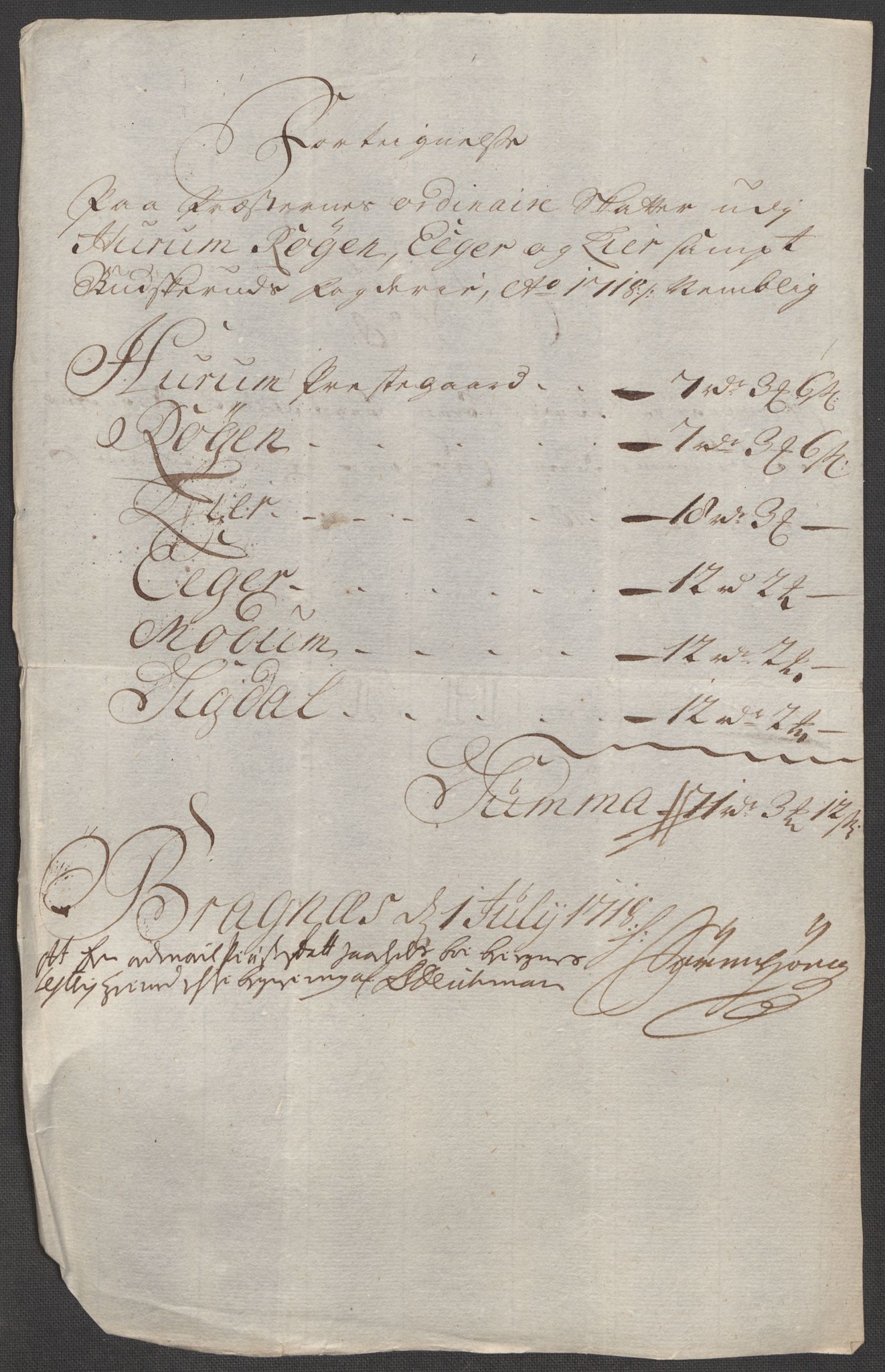 Rentekammeret inntil 1814, Reviderte regnskaper, Fogderegnskap, AV/RA-EA-4092/R31/L1712: Fogderegnskap Hurum, Røyken, Eiker, Lier og Buskerud, 1718, p. 58