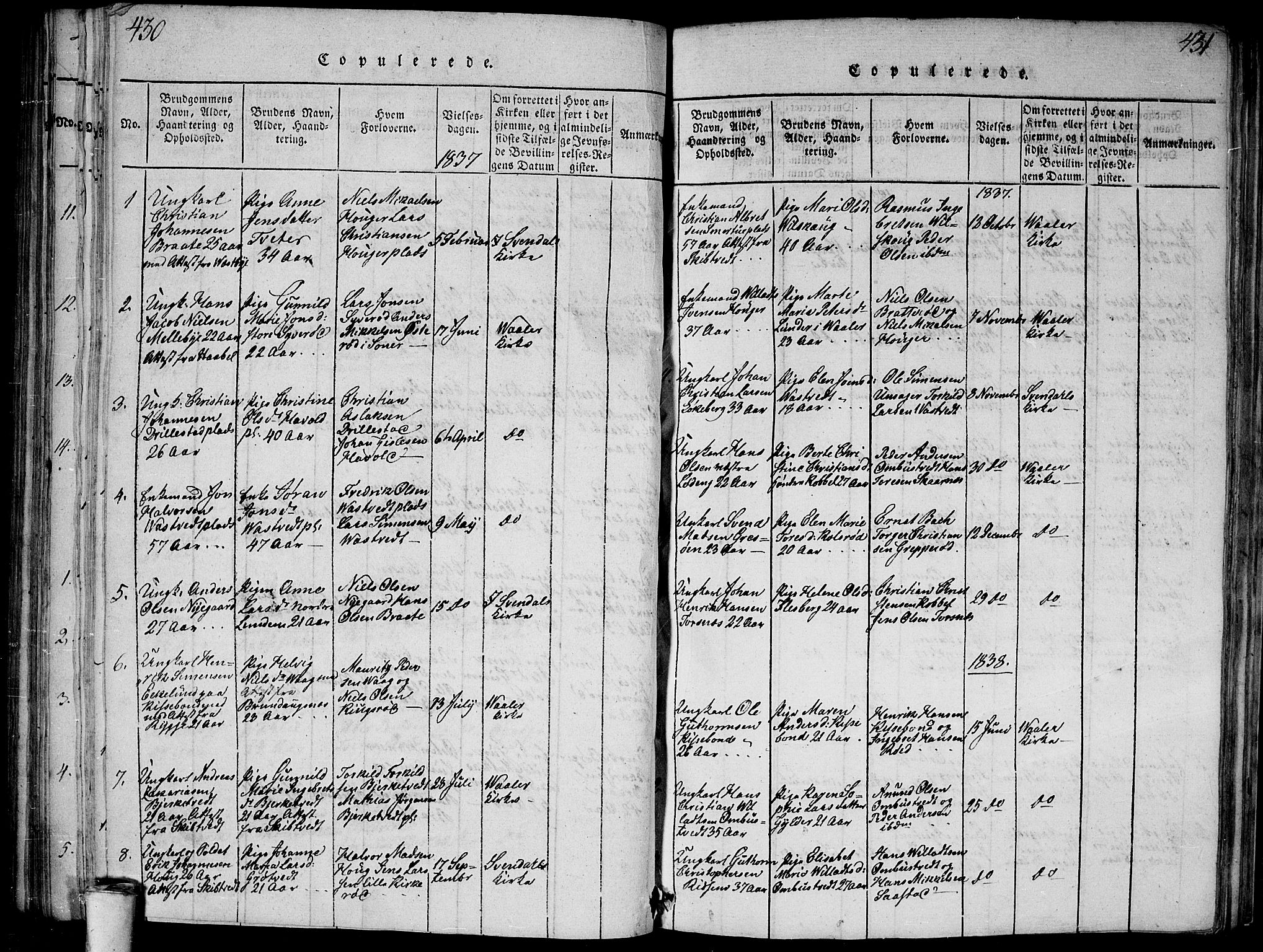Våler prestekontor Kirkebøker, SAO/A-11083/G/Ga/L0001: Parish register (copy) no. I 1, 1815-1839, p. 430-431