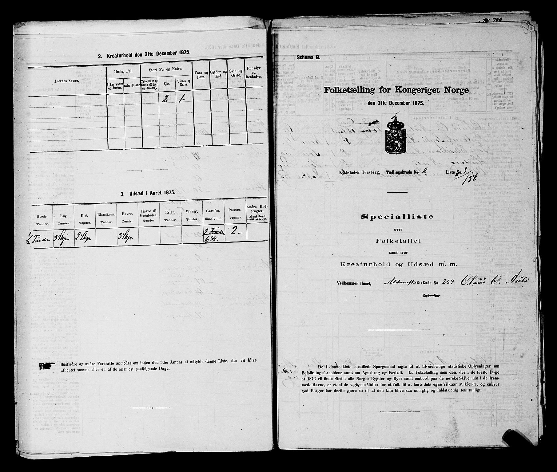 SAKO, 1875 census for 0705P Tønsberg, 1875, p. 333