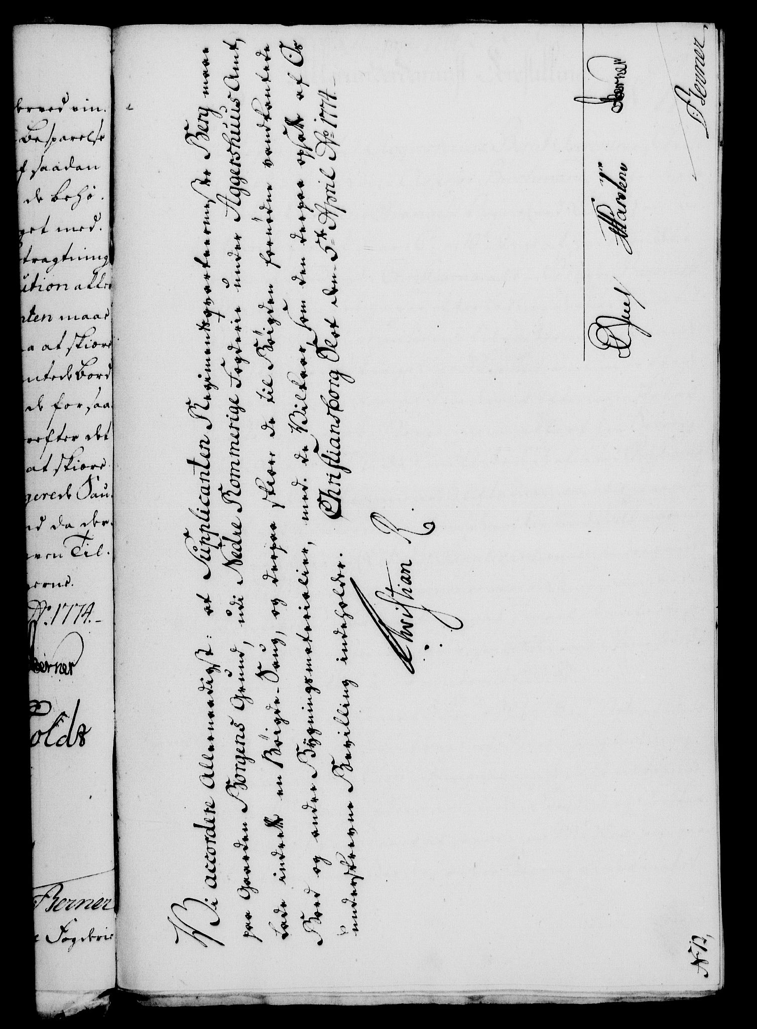 Rentekammeret, Kammerkanselliet, RA/EA-3111/G/Gf/Gfa/L0056: Norsk relasjons- og resolusjonsprotokoll (merket RK 52.56), 1774, p. 59
