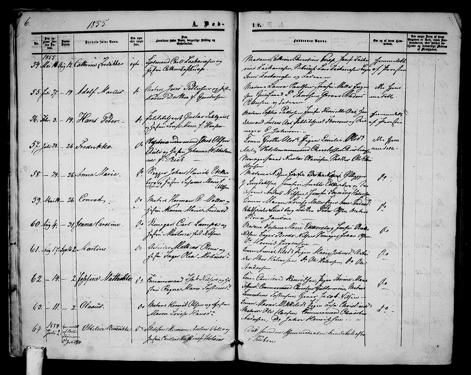 Tønsberg kirkebøker, AV/SAKO-A-330/G/Ga/L0003: Parish register (copy) no. 3, 1855-1864, p. 6