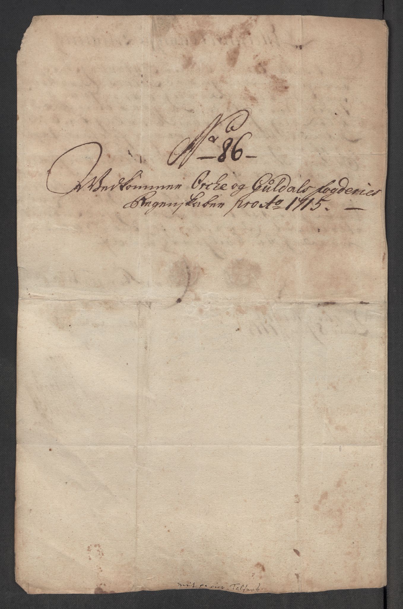 Rentekammeret inntil 1814, Reviderte regnskaper, Fogderegnskap, RA/EA-4092/R60/L3966: Fogderegnskap Orkdal og Gauldal, 1715, p. 547