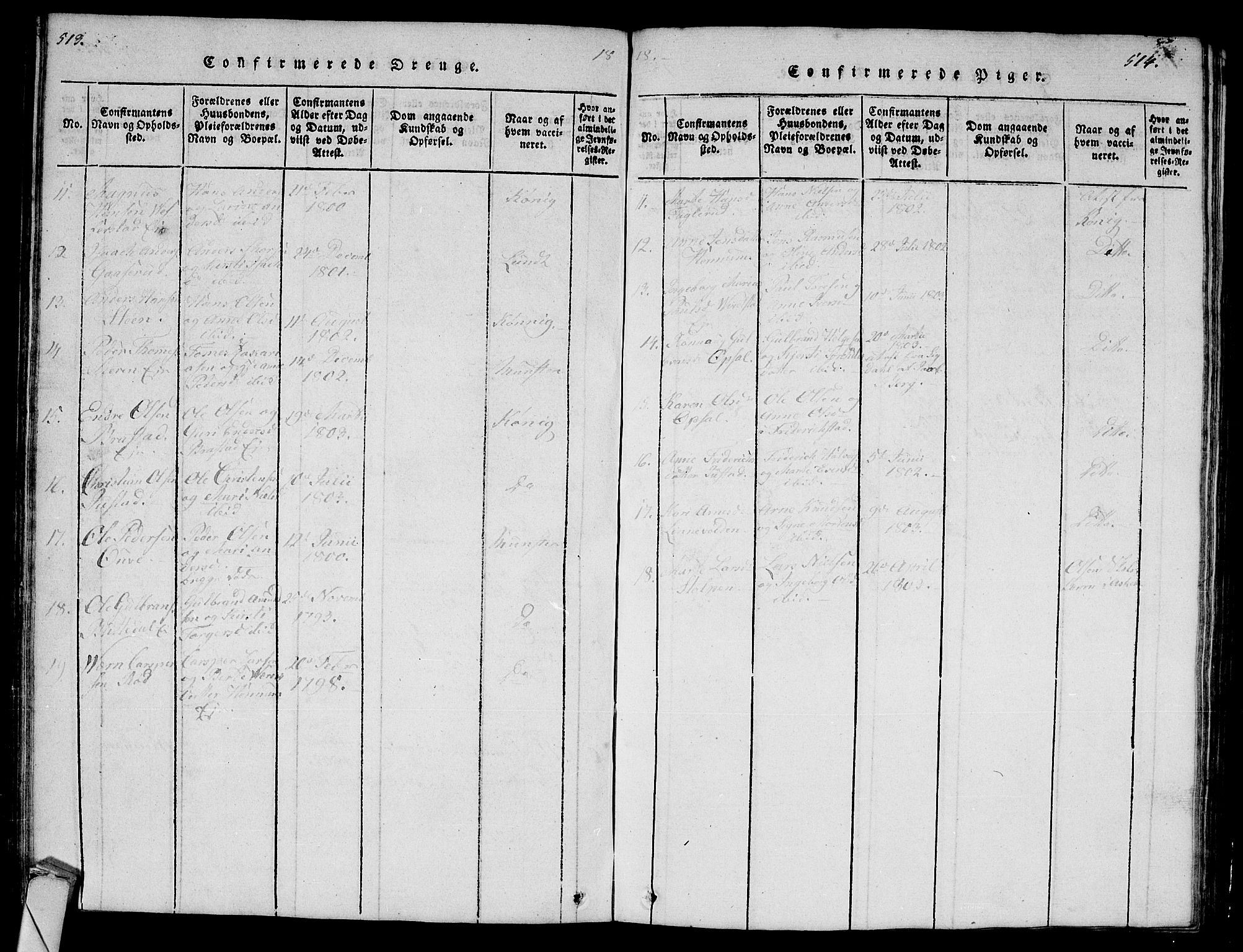 Lier kirkebøker, AV/SAKO-A-230/G/Ga/L0001: Parish register (copy) no. I 1, 1813-1824, p. 513-514