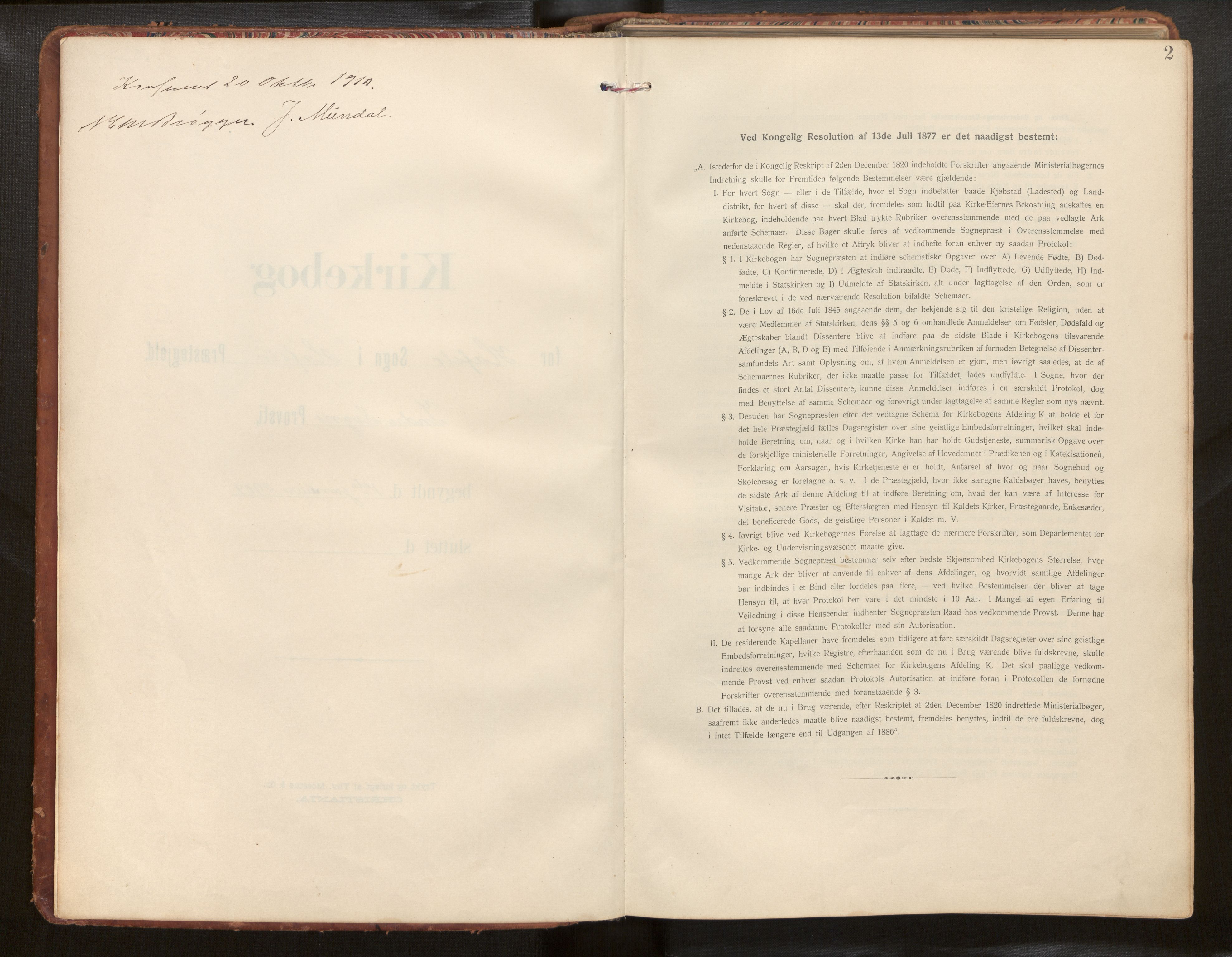 Hafslo sokneprestembete, SAB/A-80301/H/Hab/Habb/L0002: Parish register (copy) no. B 2, 1909-1947, p. 2