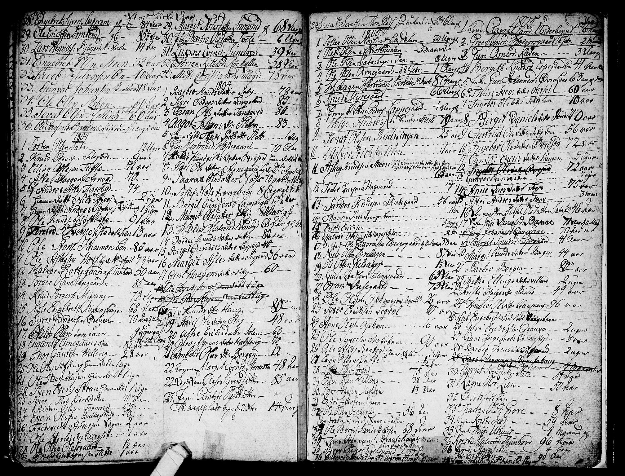 Ål kirkebøker, AV/SAKO-A-249/F/Fa/L0002: Parish register (official) no. I 2, 1771-1806, p. 359-360