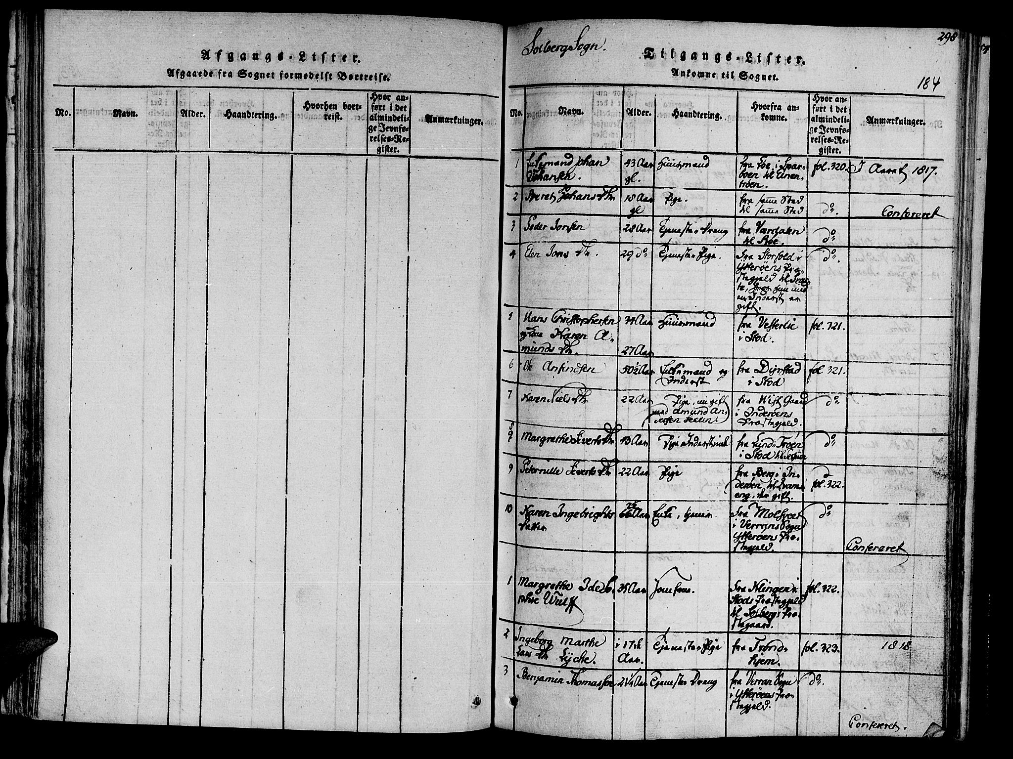 Ministerialprotokoller, klokkerbøker og fødselsregistre - Nord-Trøndelag, SAT/A-1458/741/L0387: Parish register (official) no. 741A03 /1, 1817-1822, p. 184
